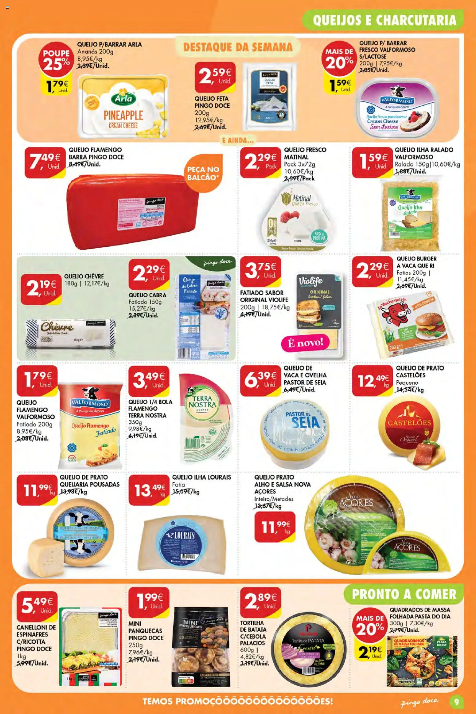 Pingo Doce Poupe Esta Semana Açores │ válido de 24/09/2026 | Página: 9 | Produtos: Massa folhada, Salsa, Ananás, Cheddar