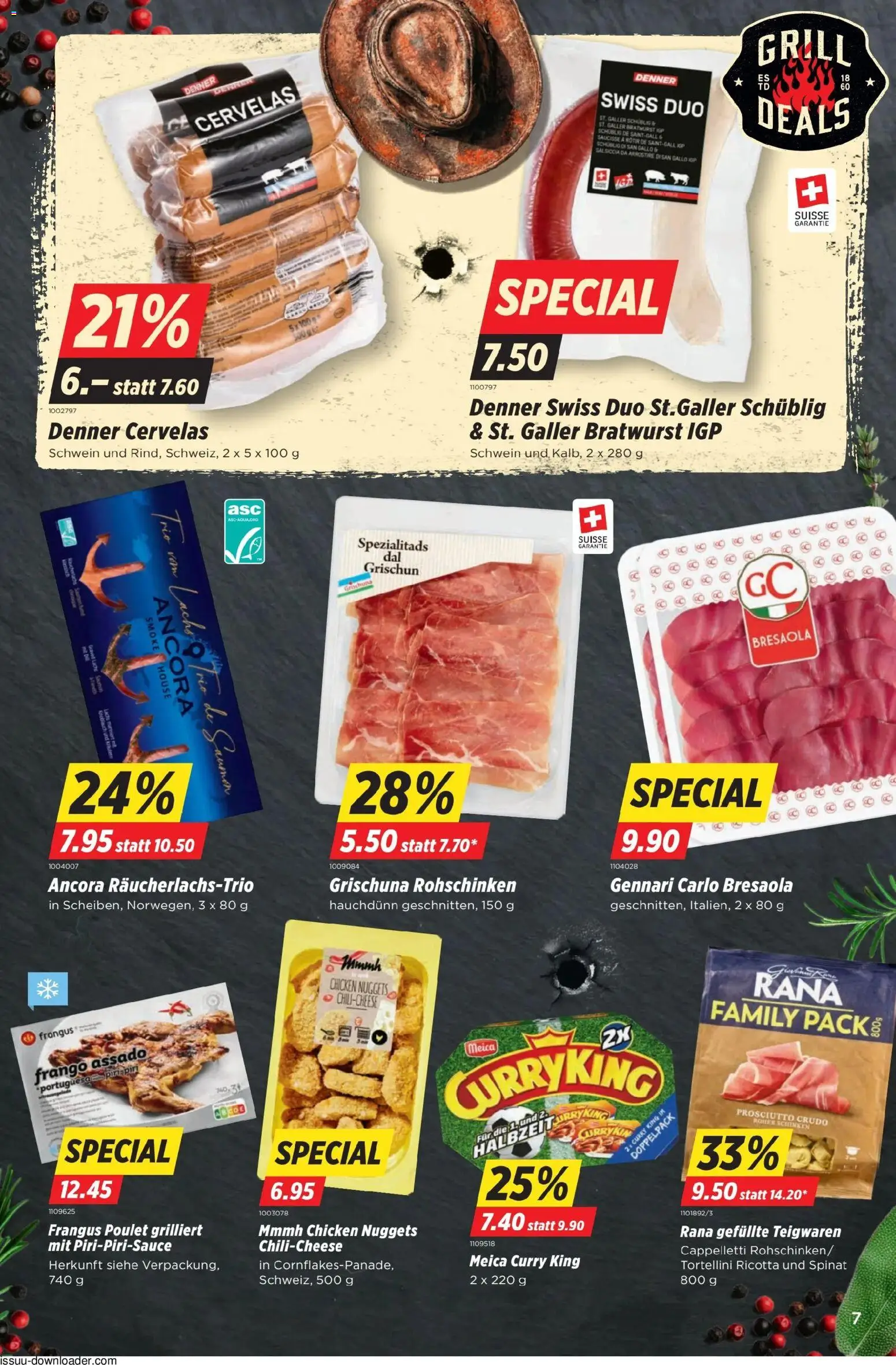 Denner aktionen – gültig ab 25.06.2026 | Seite: 7 | Produkte: Lachs, Räucherlachs, Teigwaren, Grill