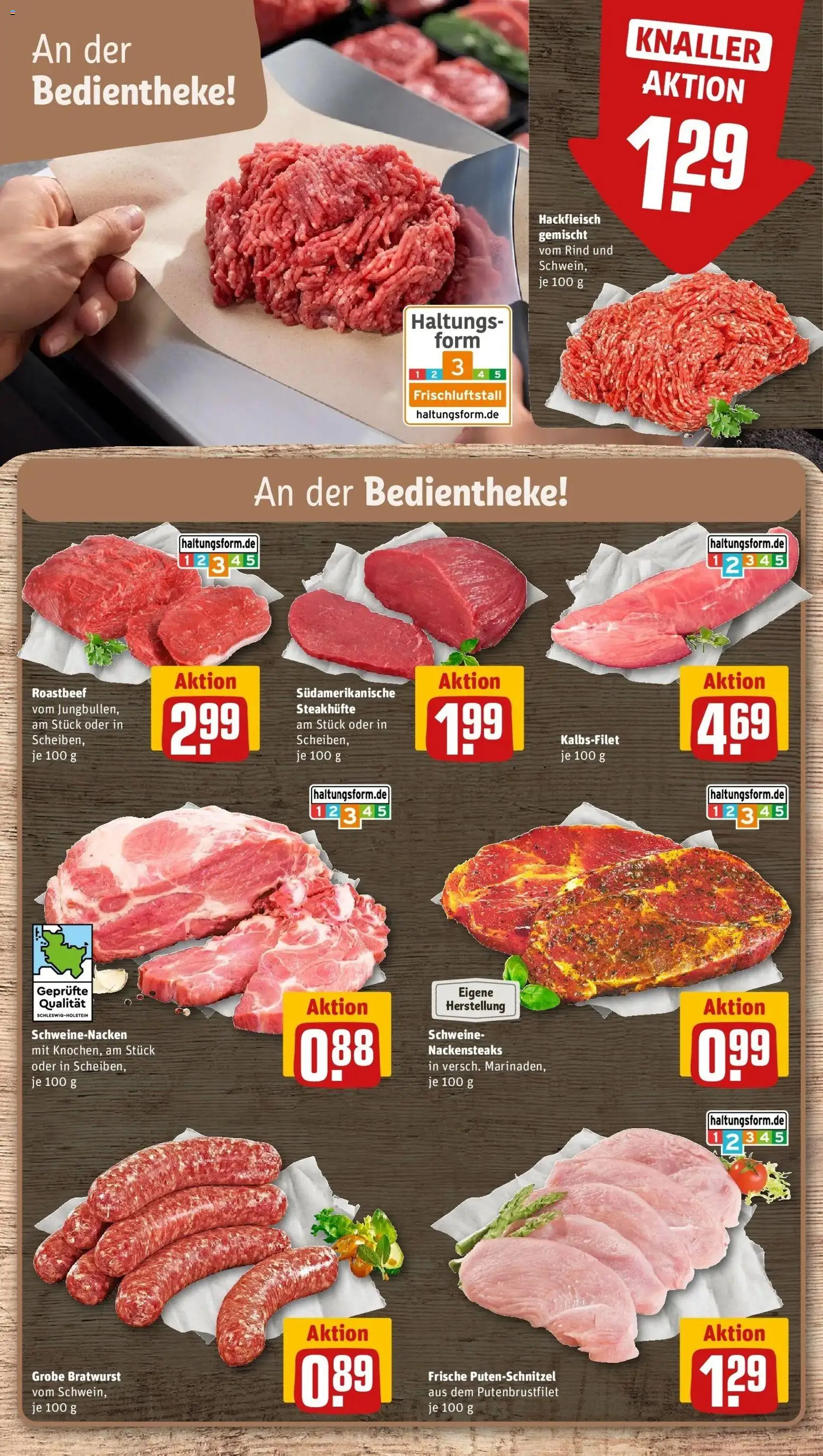 REWE Prospekt ab 10.08.2026 zum Blättern » Angebote | Seite: 6 | Produkte: Nackensteaks, Bratwurst, Schweinenacken, Hackfleisch
