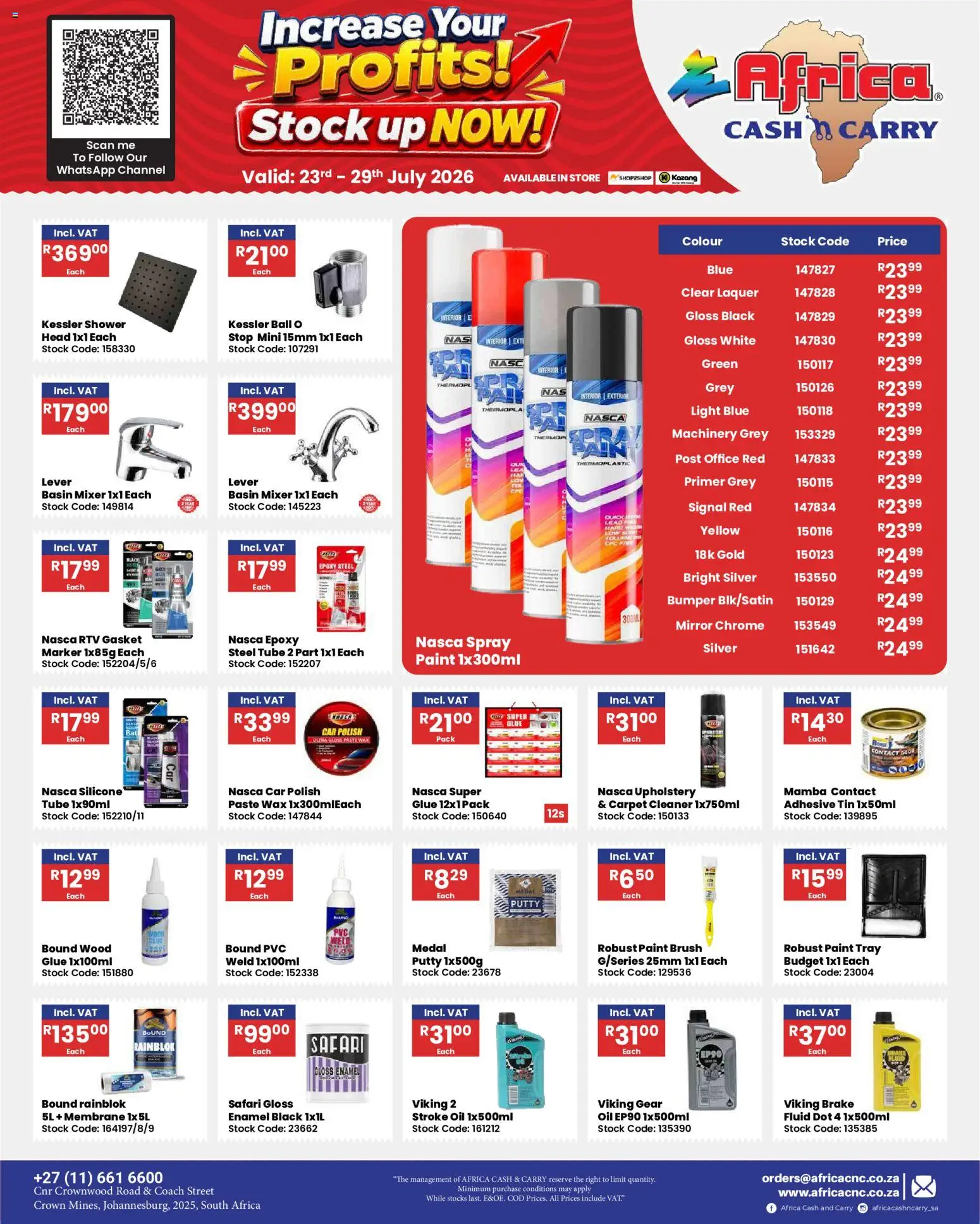New Africa Cash & Carry catalogue – valid from 23/07/2026 | Page: 40 | Products: Mixer, Paint, Oil, Enamel