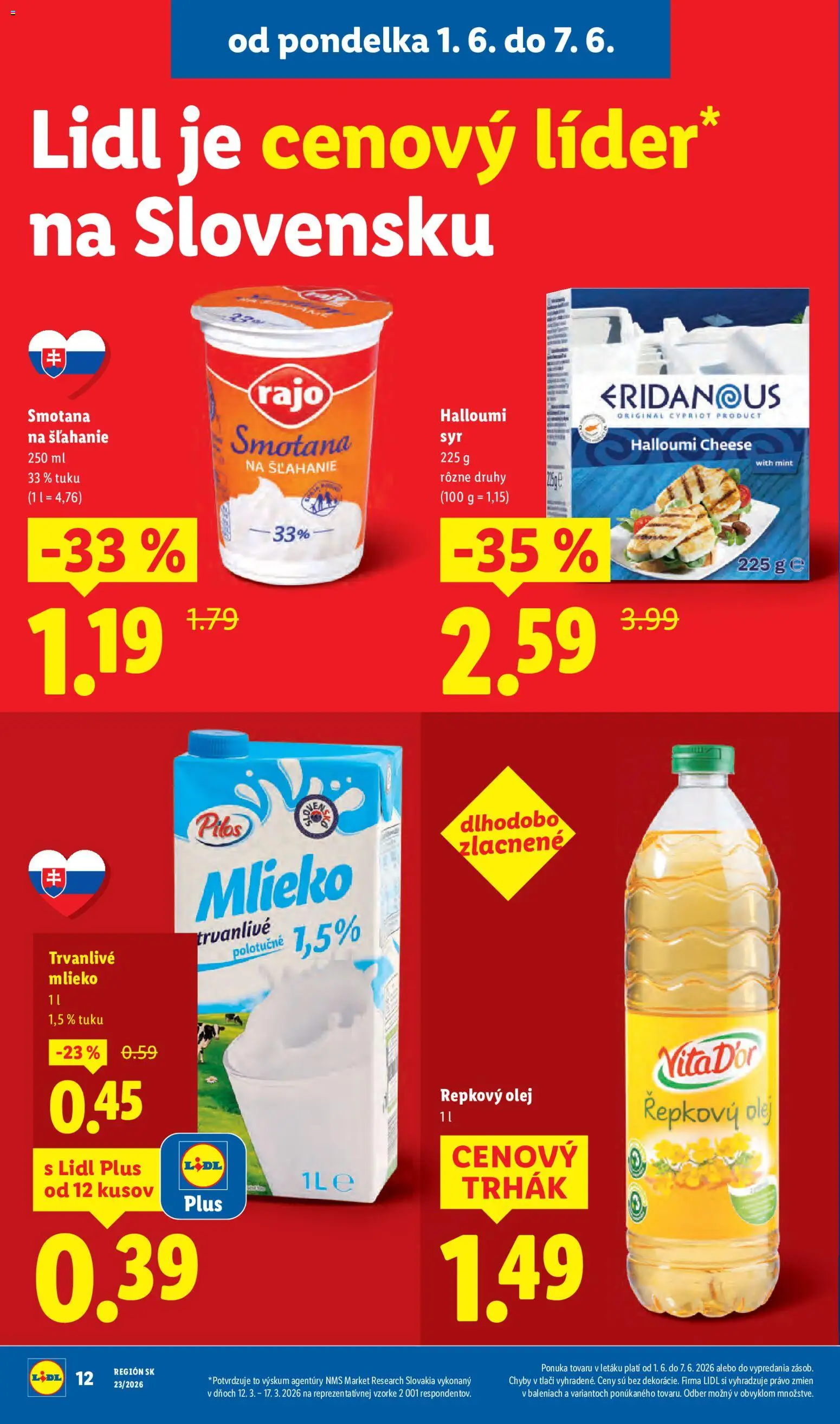 Nové Lidl akcie – leták je platný od 01.06.2026 | Strana: 22 | Produkty: Mlieko, Syr, Smotana, Smotana na šľahanie