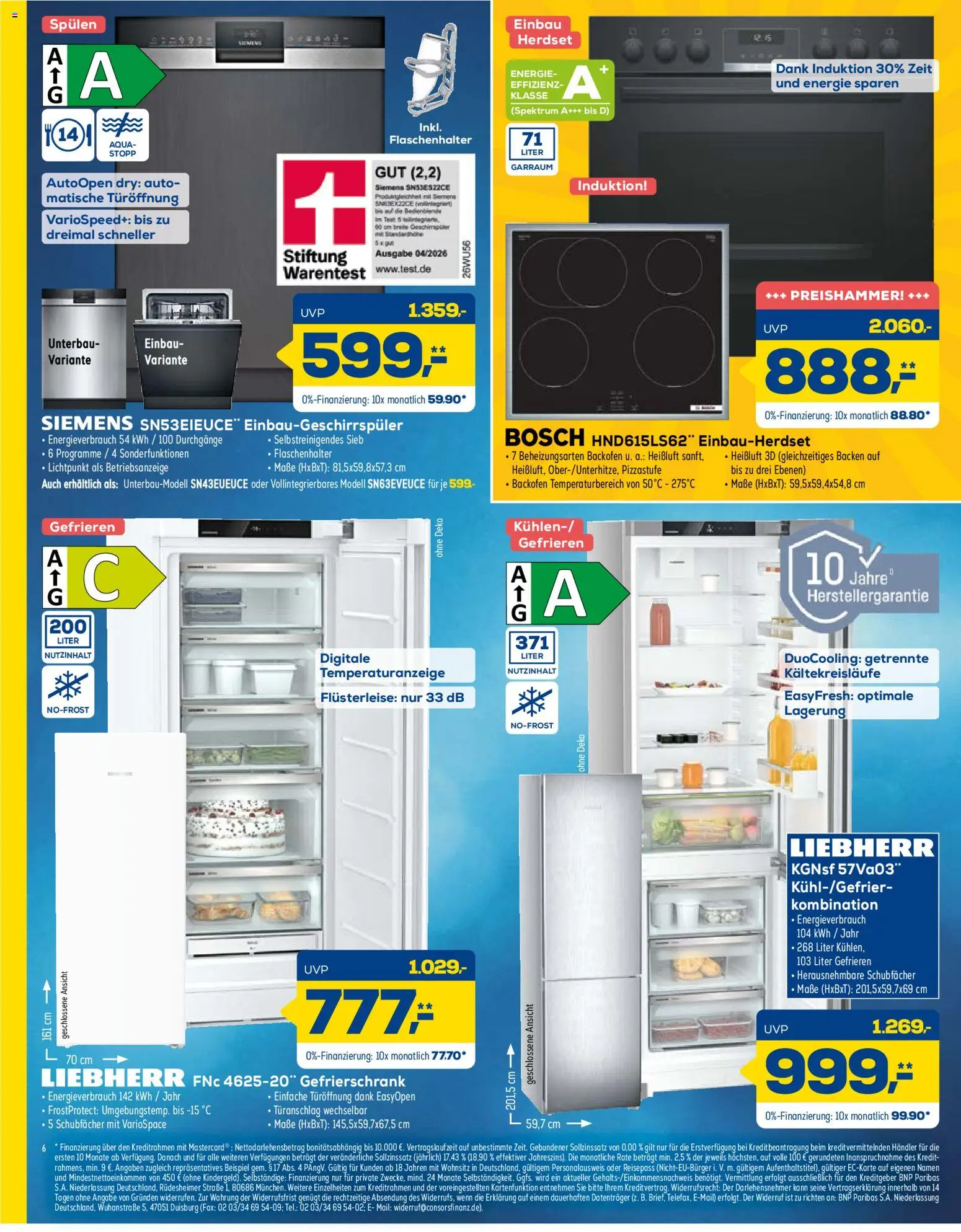 Euronics Prospekt – gültig ab 29.08.2026 | Seite: 6 | Produkte: Bosch, Liebherr, Siemens, Backofen