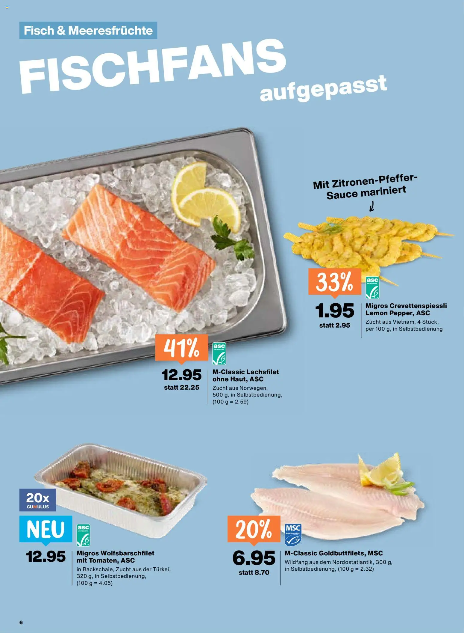 Migros aktionen – gültig ab 16.07.2026 | Seite: 6 | Produkte: Fisch, Meeresfrüchte