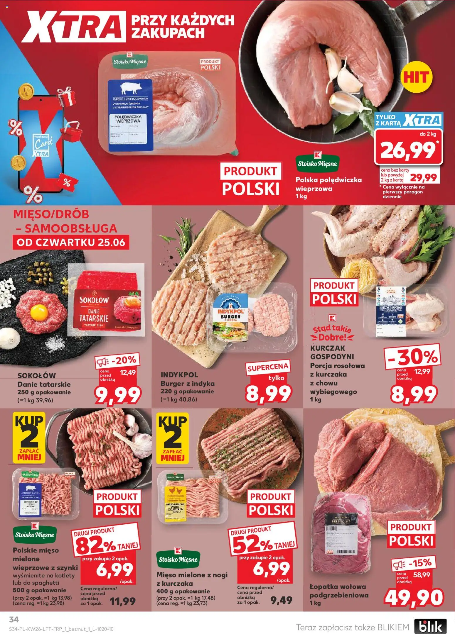 Kaufland gazetka od 25.06.2026 | Strona: 34 | Produkty: Karta, Kurczak, Polędwiczka wieprzowa, Kotlety