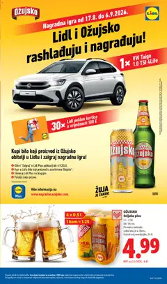 Ožujsko Svijetlo pivo, Ožujsko Svijetlo pivo 4 x 0.5 L - Pregled kataloga iz trgovine Lidl, vrijedi od 24.08.2026 | Stranica: 5