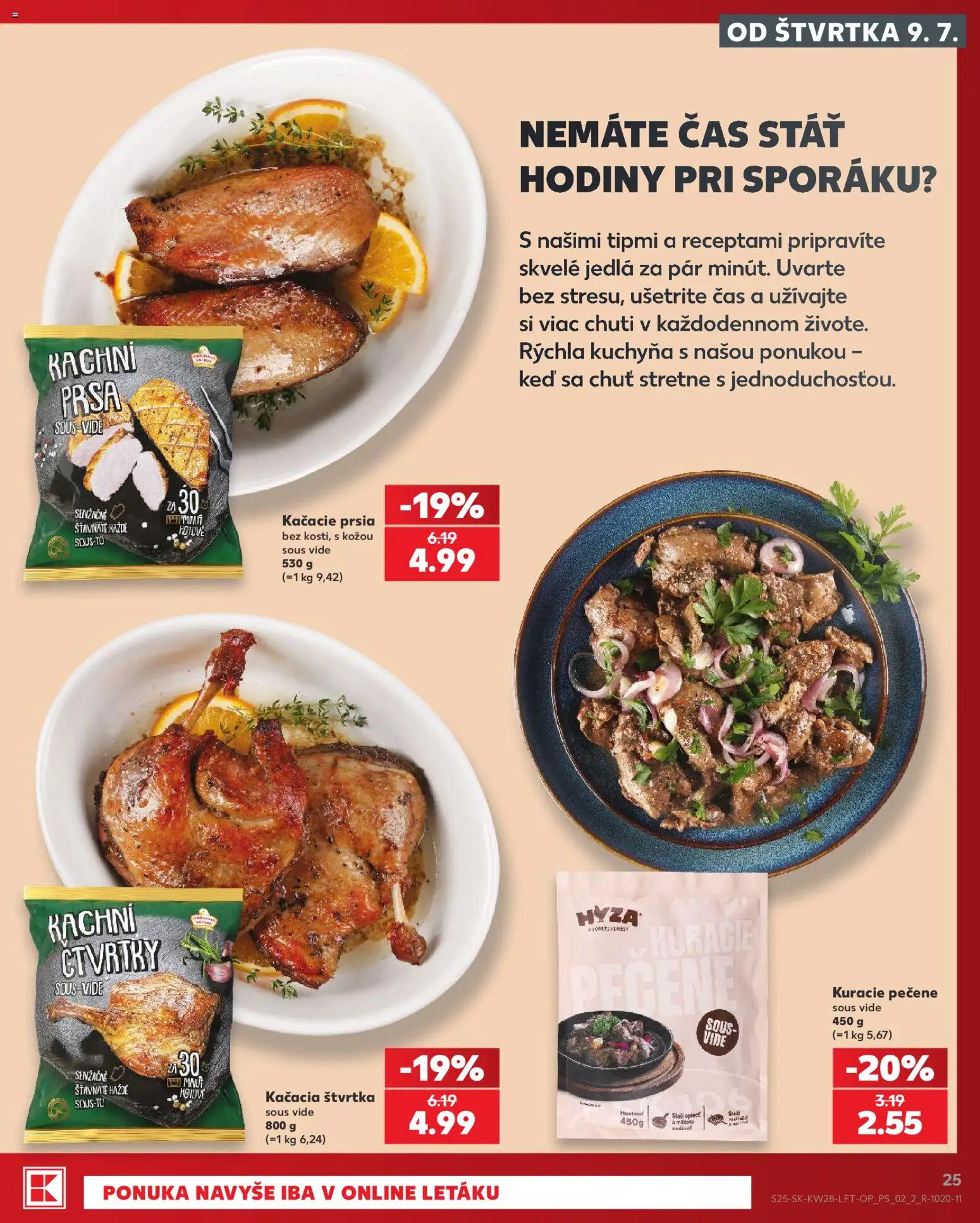Nové Kaufland akcie – leták je platný od 09.07.2026 | Strana: 25 | Produkty: Kuchyňa, Hodiny, Kačacie prsia