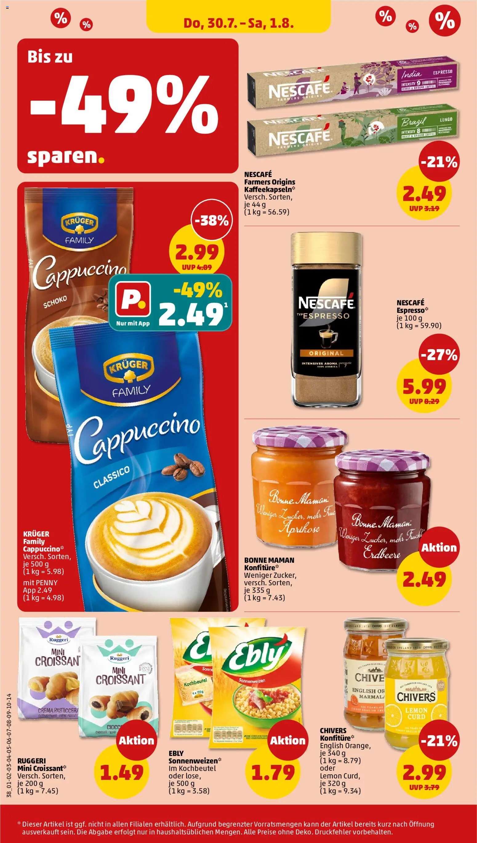 Penny Prospekt – gültig ab 27.07.2026 | Seite: 44 | Produkte: Nescafe, Creme, Croissant, Bonne maman