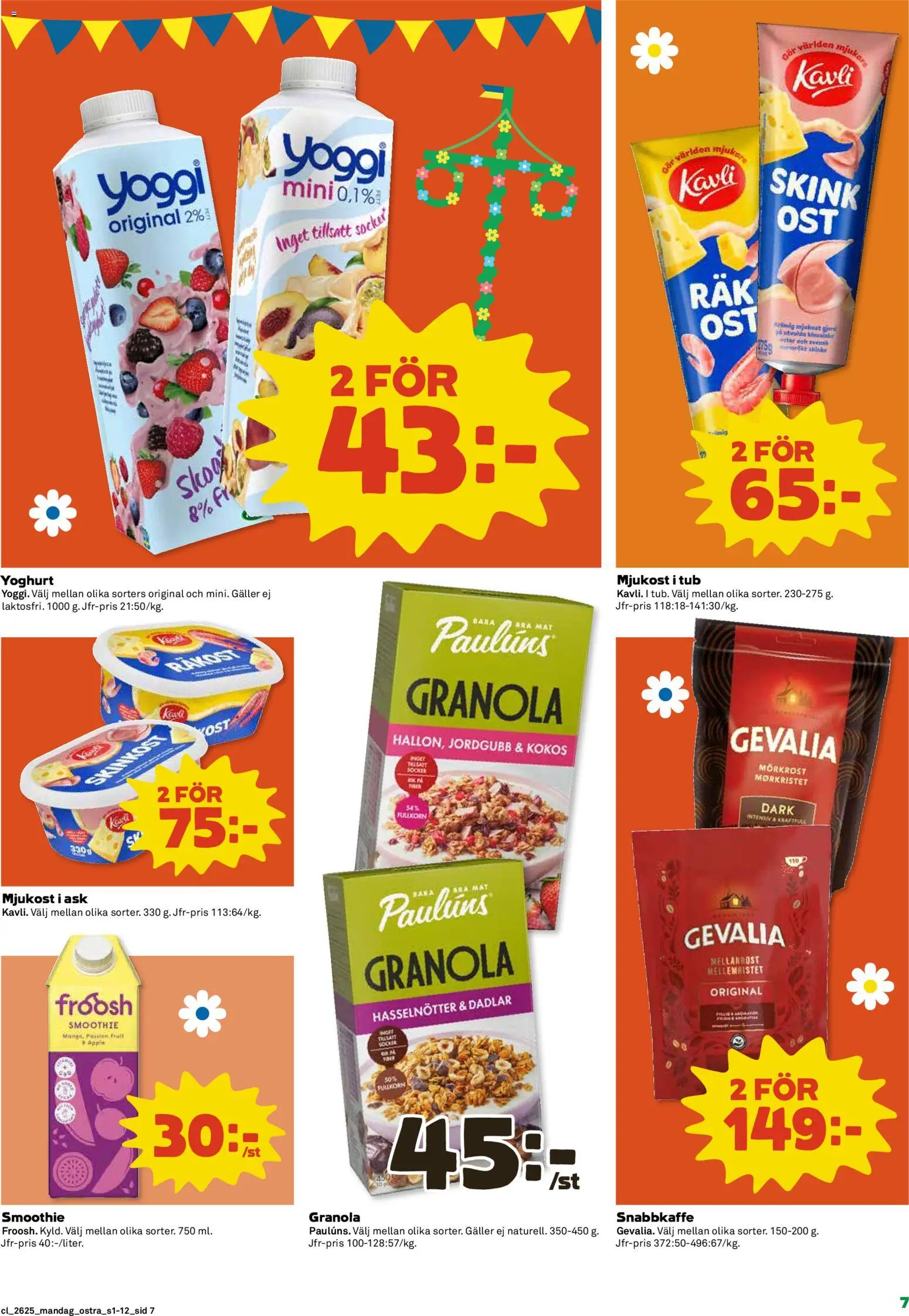 Coop Daglivs reklamblad aktuell från 15.06.2026 | Sida: 7 | Produkter: Galler, Granola, Mjukost, Yoggi