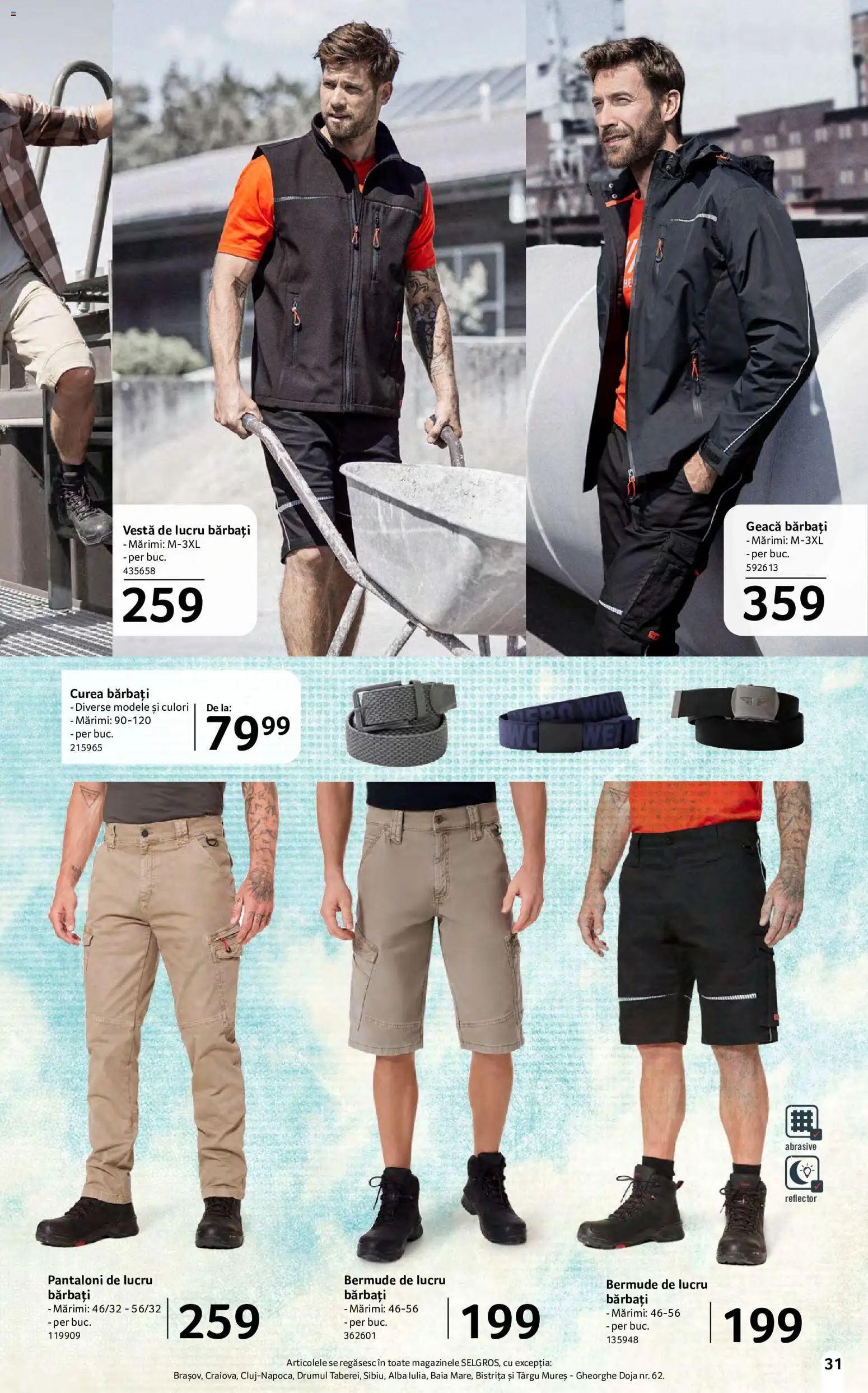 Noul catalog Selgros – valabil de la 15.05.2026 | Pagină: 31 | Produse: Curea, Vestă, Geacă, Pantaloni