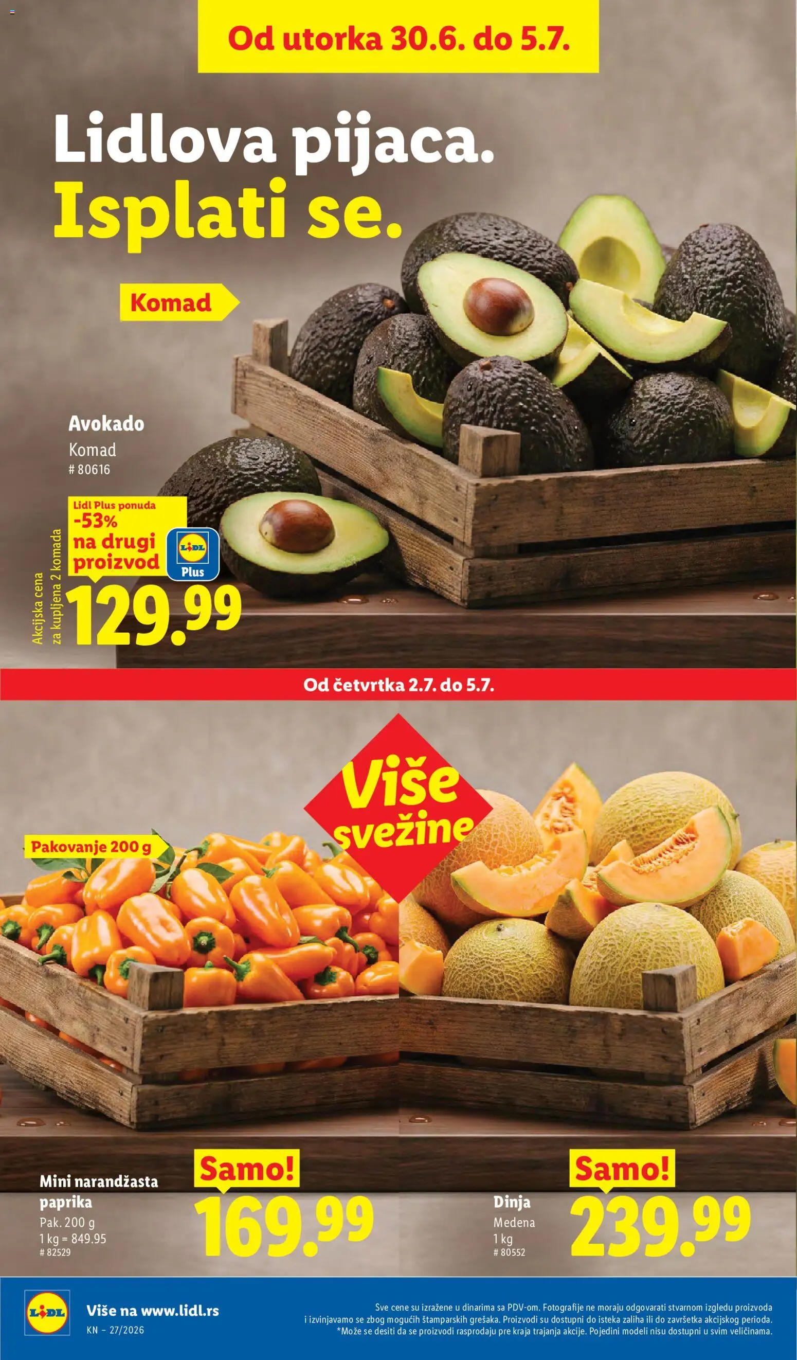 Lidl katalog - važi od 02.07.2026 | Strana: 14 | Proizvode: Paprika, Avokado, Pakovanje