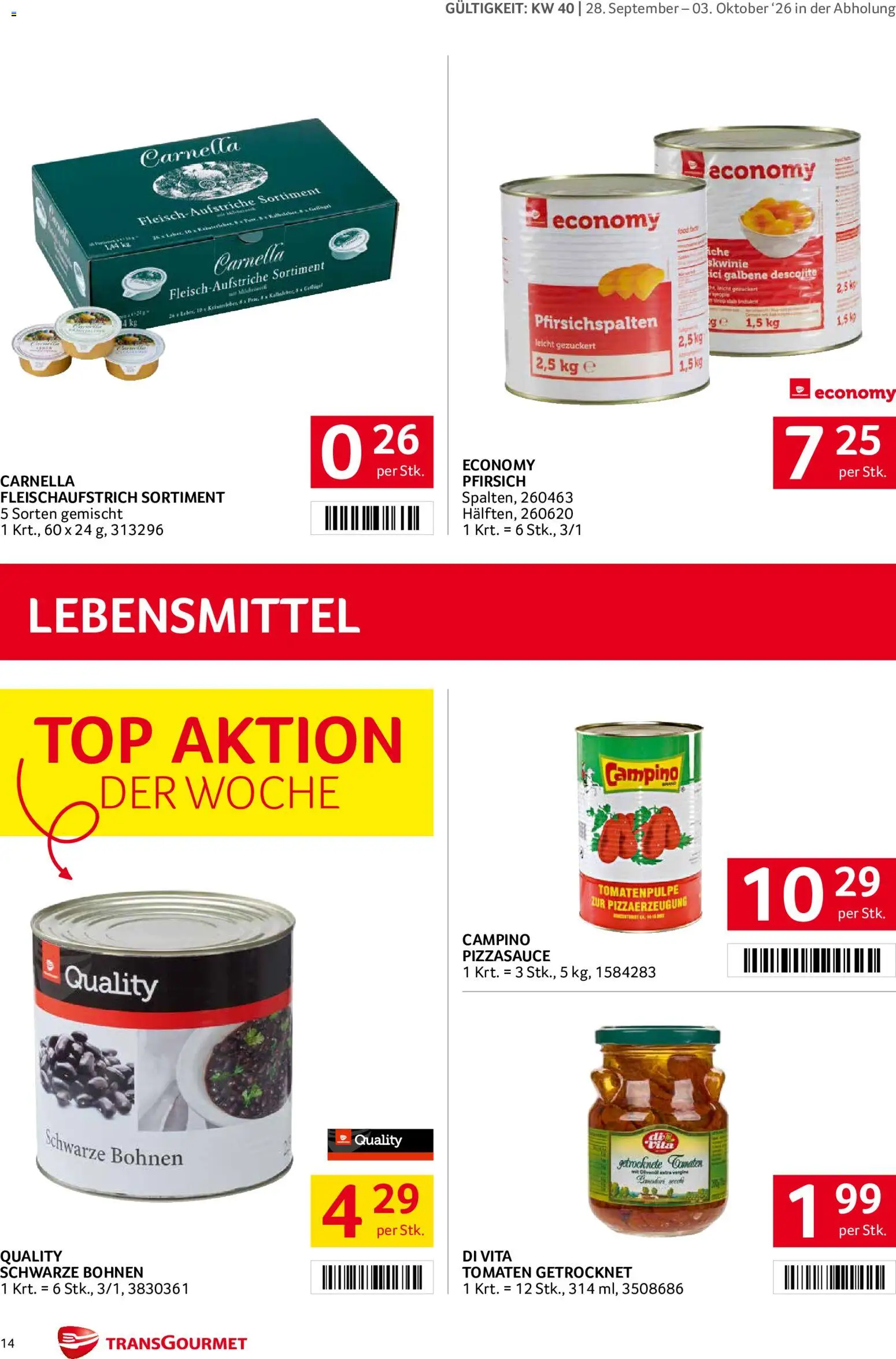 Transgourmet Flugblatt gültig ab 28.09.2026 | Seite: 14