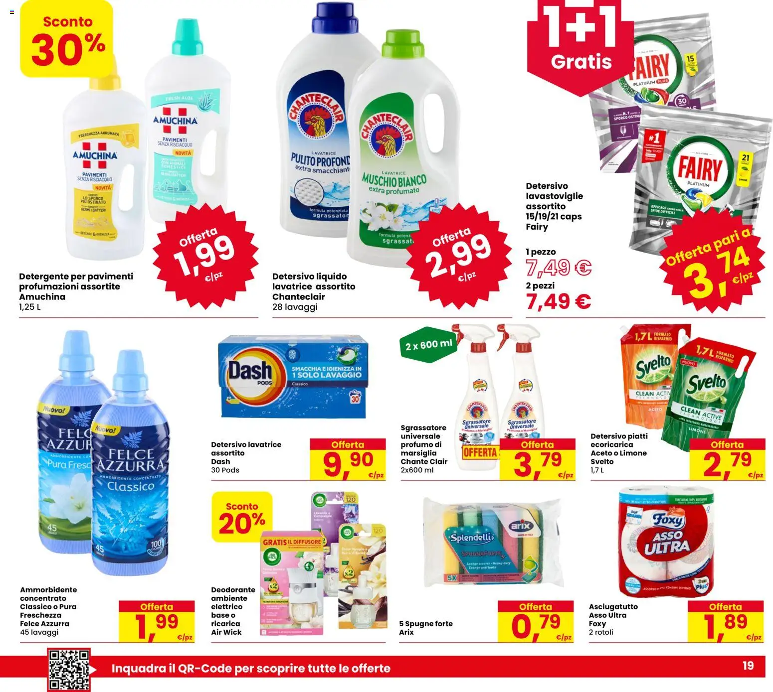 Volantino Eurospar del 20/08/2026 | Pagina: 19 | Prodotti: Detergente, Piatti, Lavatrice, Profumo