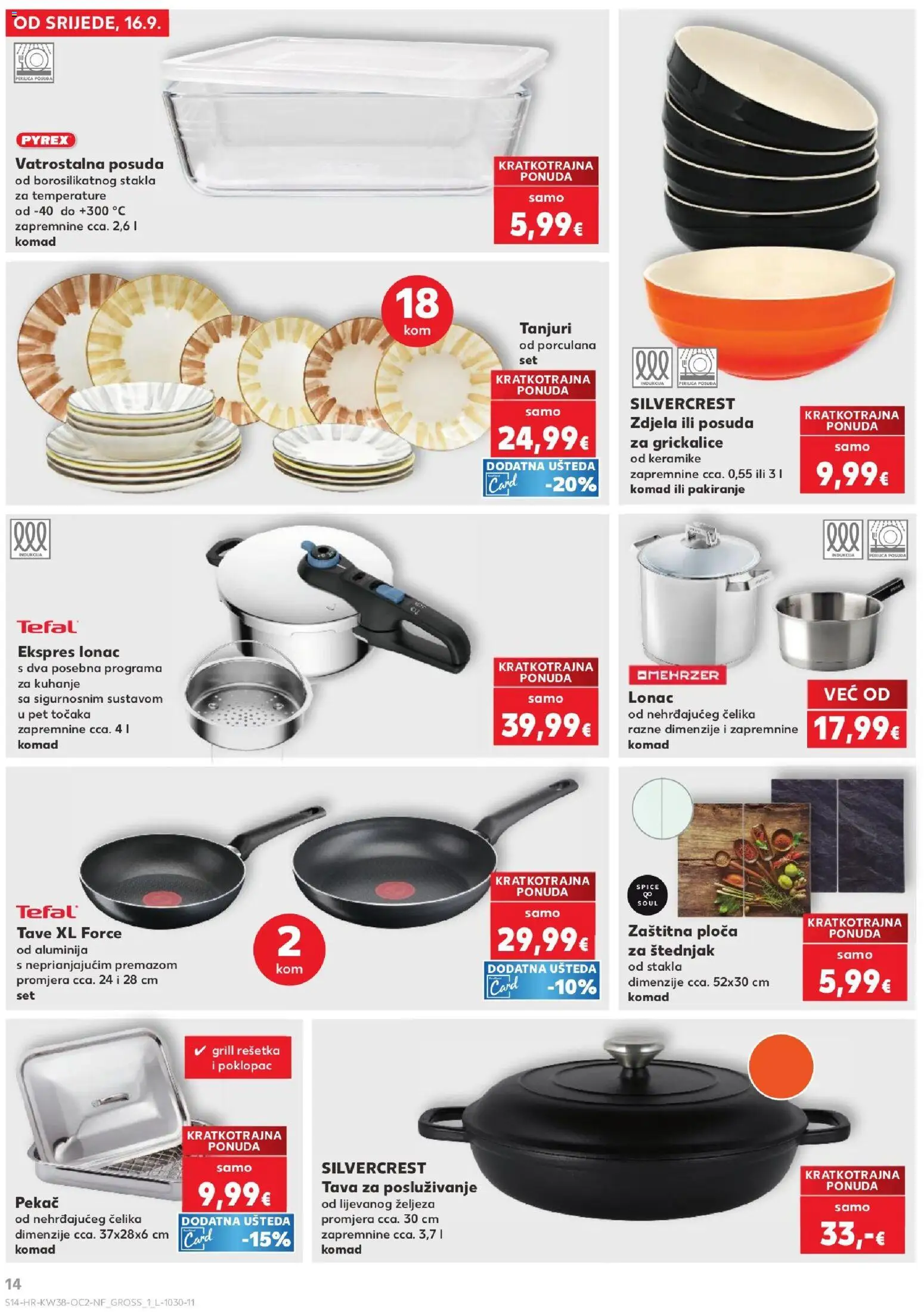 Kaufland HR akciós ujság - amely érvényes a következő dátumtól: 2026.09.16. | Oldal: 14 | Termékek: Tefal, Grill, SilverCrest