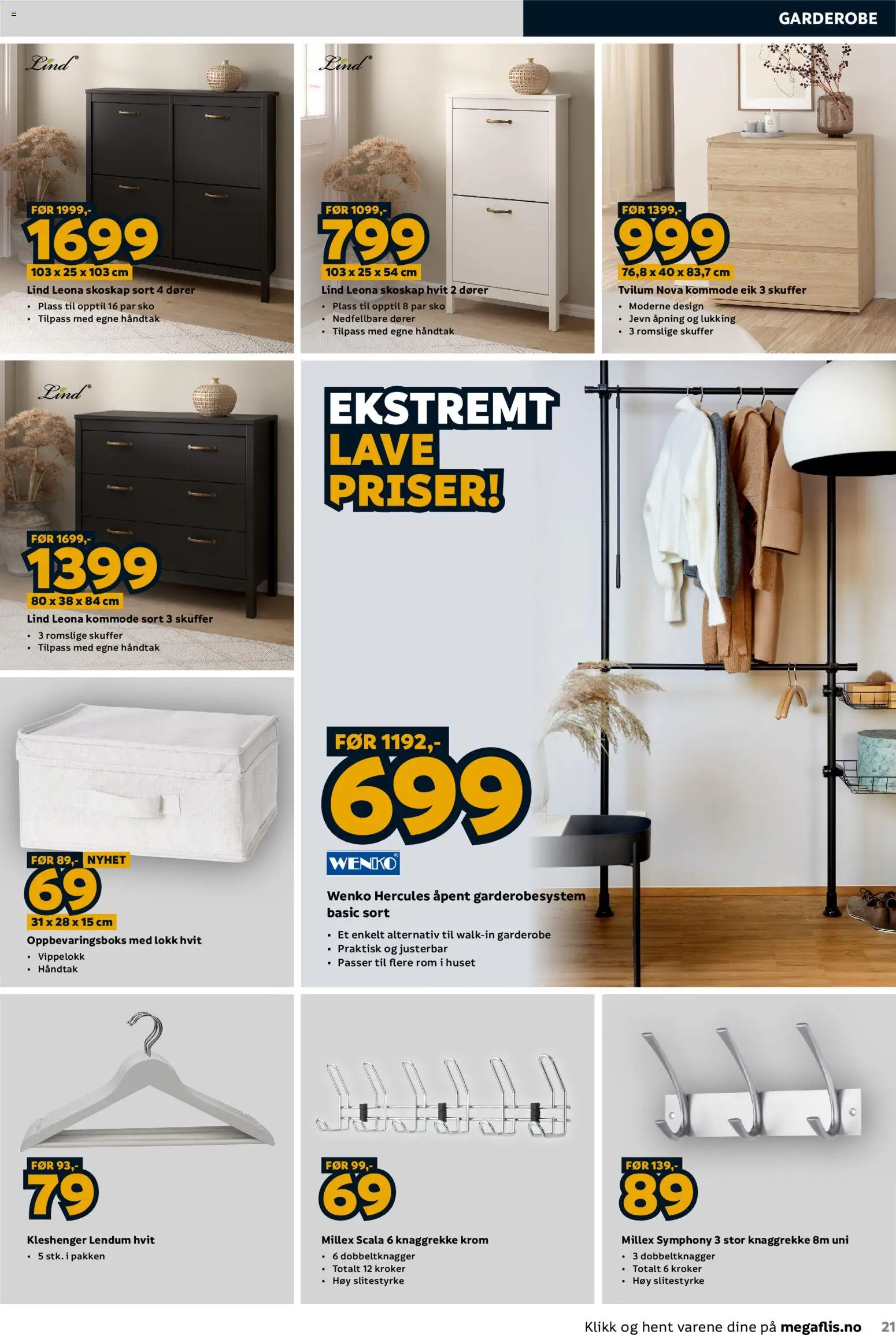 {H1} | Side: 21 | Produkter: Oppbevaringsboks, Dører, Kommode, Kleshenger