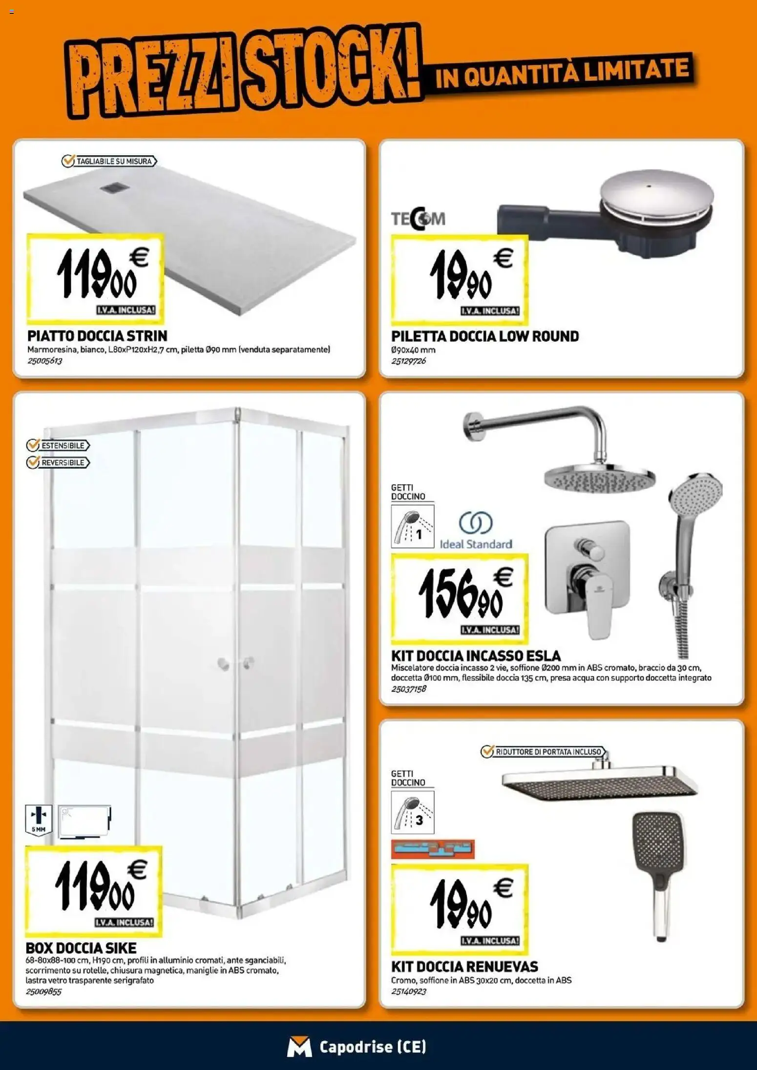 Volantino TECNOMAT del 24/09/2026 | Pagina: 2 | Prodotti: Box doccia, Piatto, Presa, Doccia