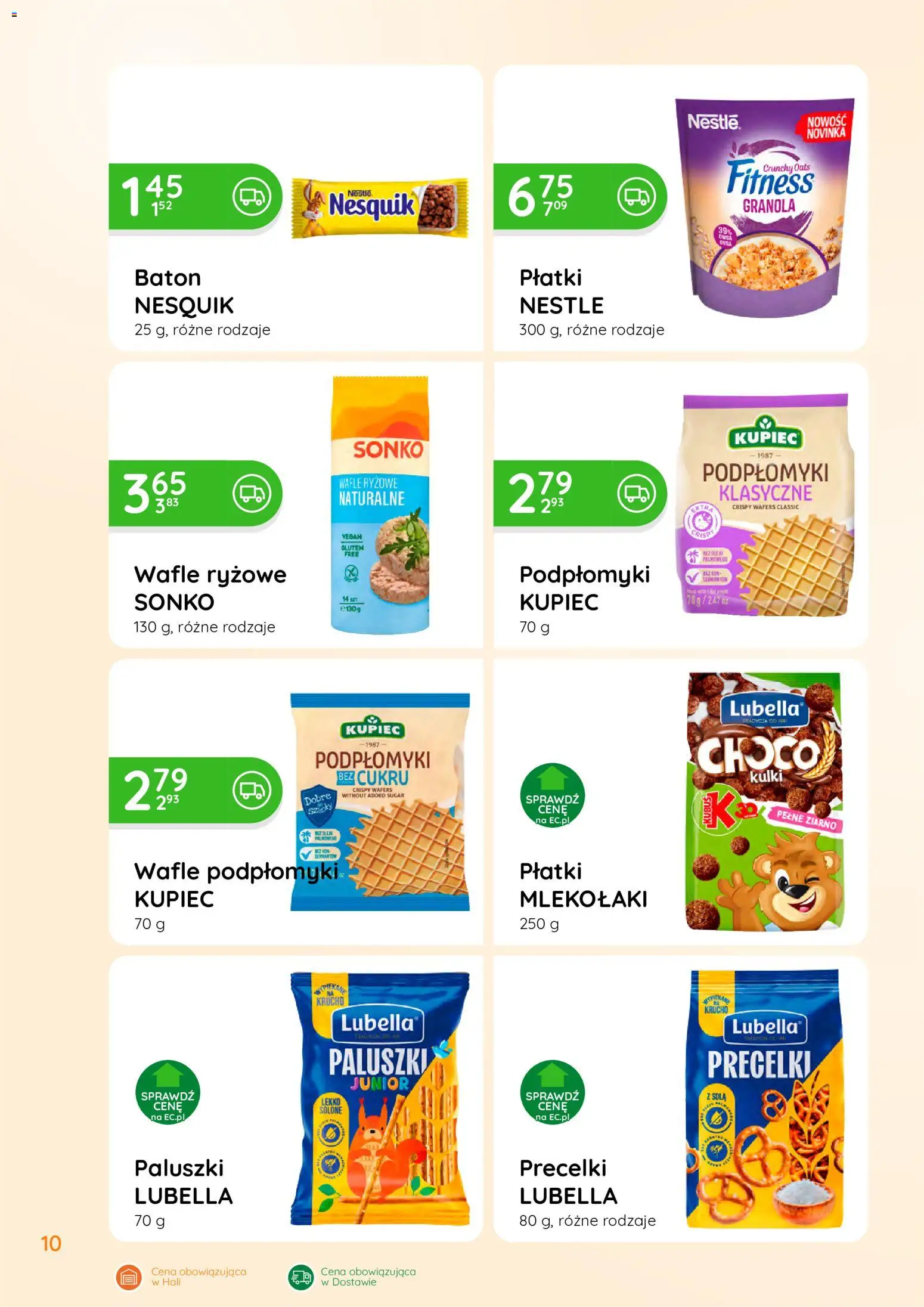 Eurocash gazetka - Oferta Handlowa od 24.08.2026 | Strona: 10 | Produkty: Wafle, Granola, Wafle ryżowe, Płatki