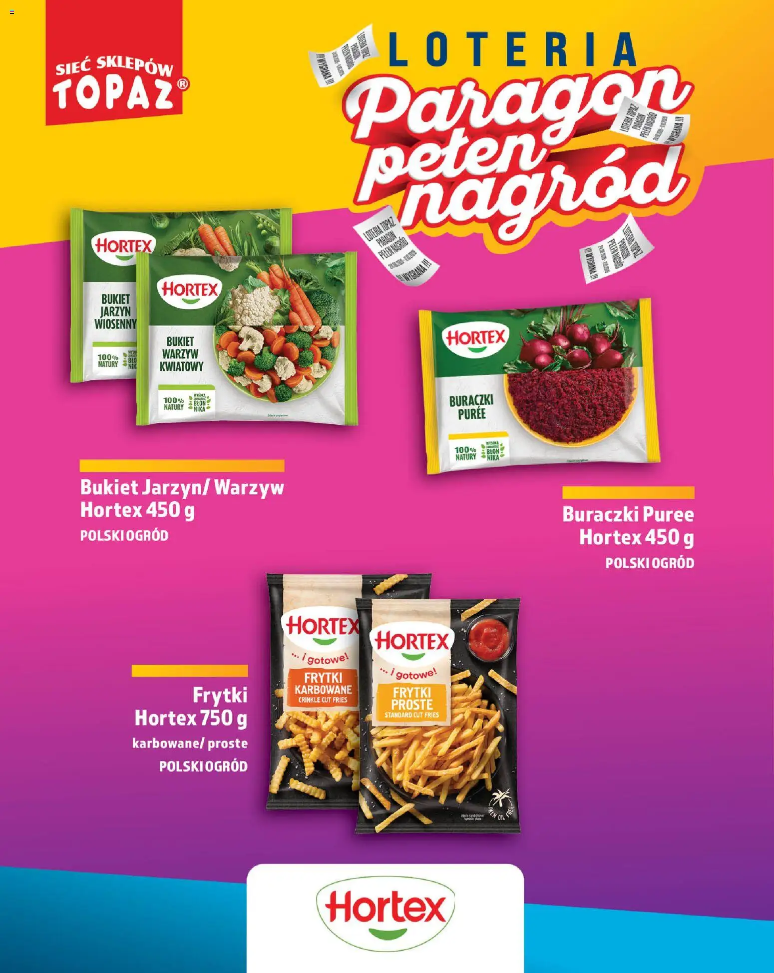 Topaz gazetka - Loteria Paragonowa od 24.08.2026 | Strona: 60 | Produkty: Frytki karbowane, Frytki