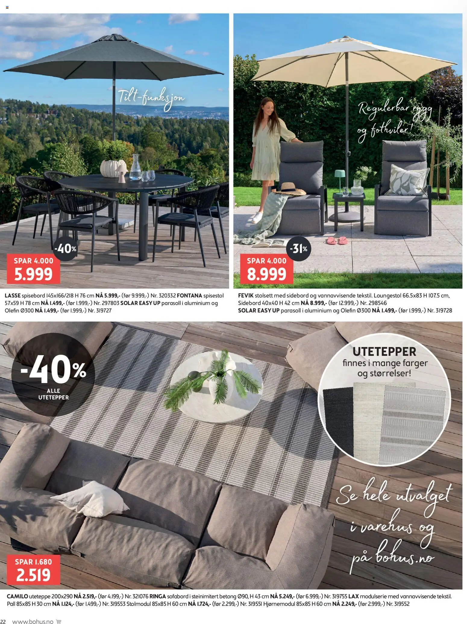 {H1} | Side: 22 | Produkter: Spisebord, Spisestol, Parasoll, Sidebord