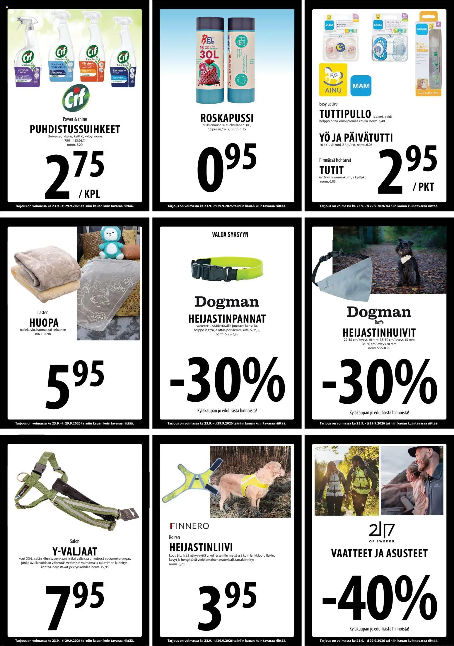 Tuuri tarjoukset – voimassa 23/09/2026 alkaen | Sivu: 18 | Tuotteet: Vaatteet, Tuttipullo, Huopa