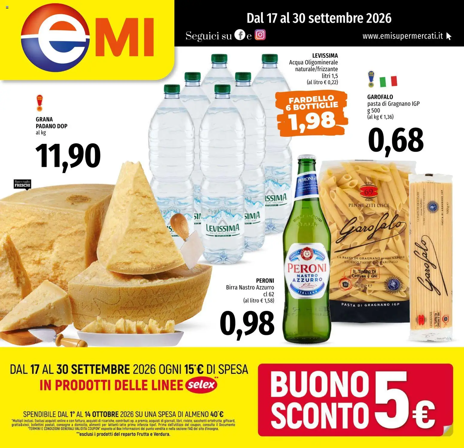 Volantino EMI del 17/09/2026 | Pagina: 1 | Prodotti: Linguine, Frutta, Taglio, Pasta