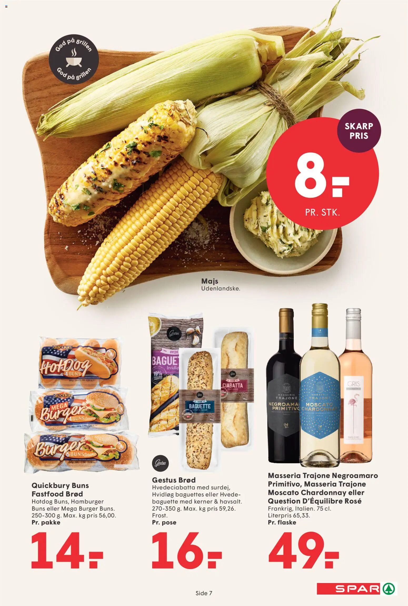 Spar tilbudsavis – gyldig fra 24/07/2026 | Side: 7 | Produkter: Brød, Majs, Hvidløg