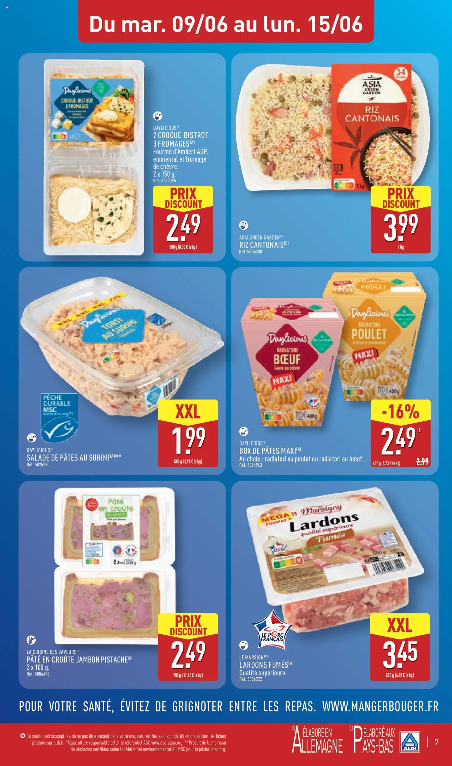 {H1} | Page: 11 | Produits: Salade, Lardons, Emmental, Pâtes