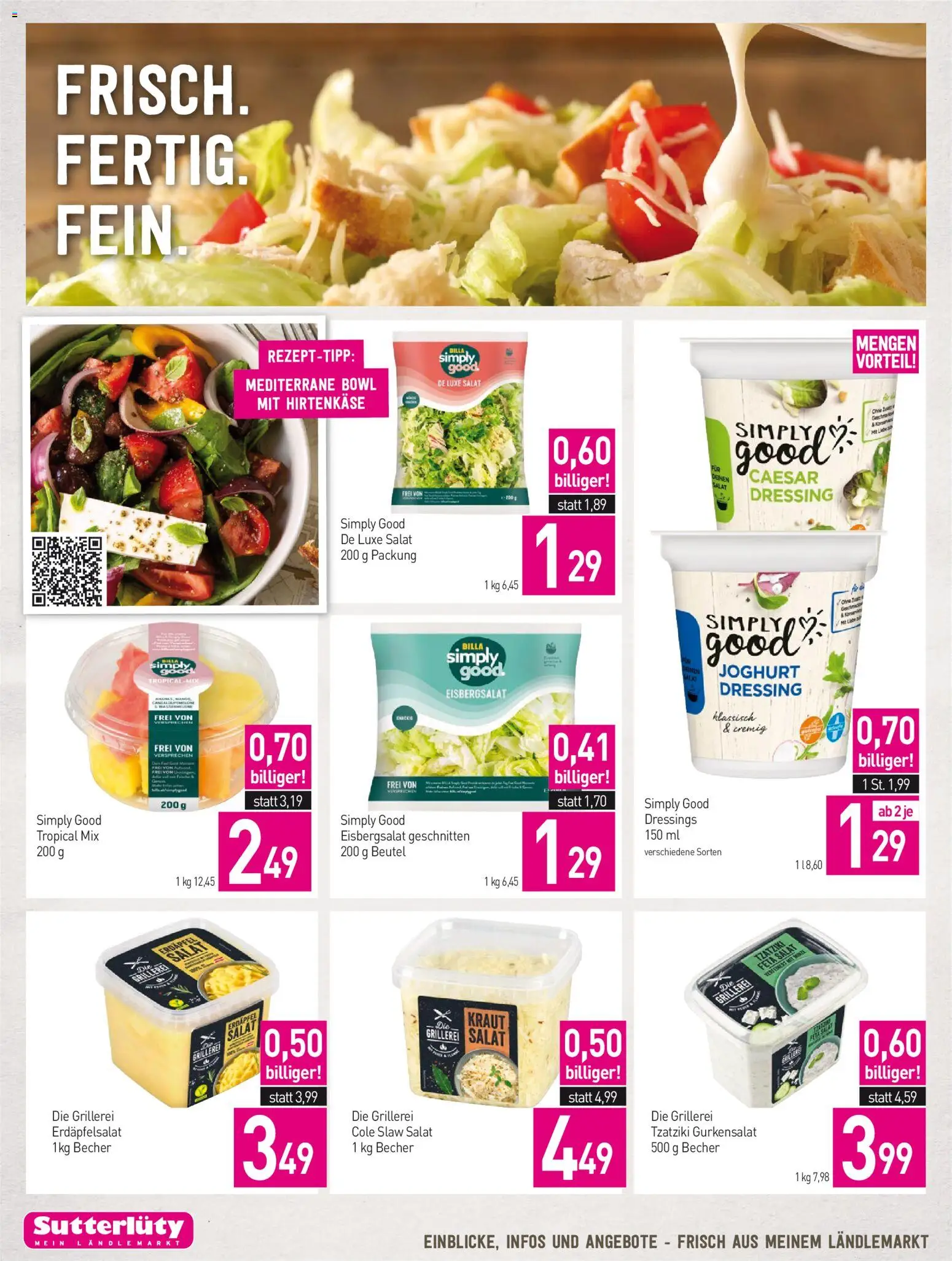Sutterlüty Flugblatt gültig ab 13.08.2026 | Seite: 2 | Produkte: Salat, Kraut, Dressing, Joghurt