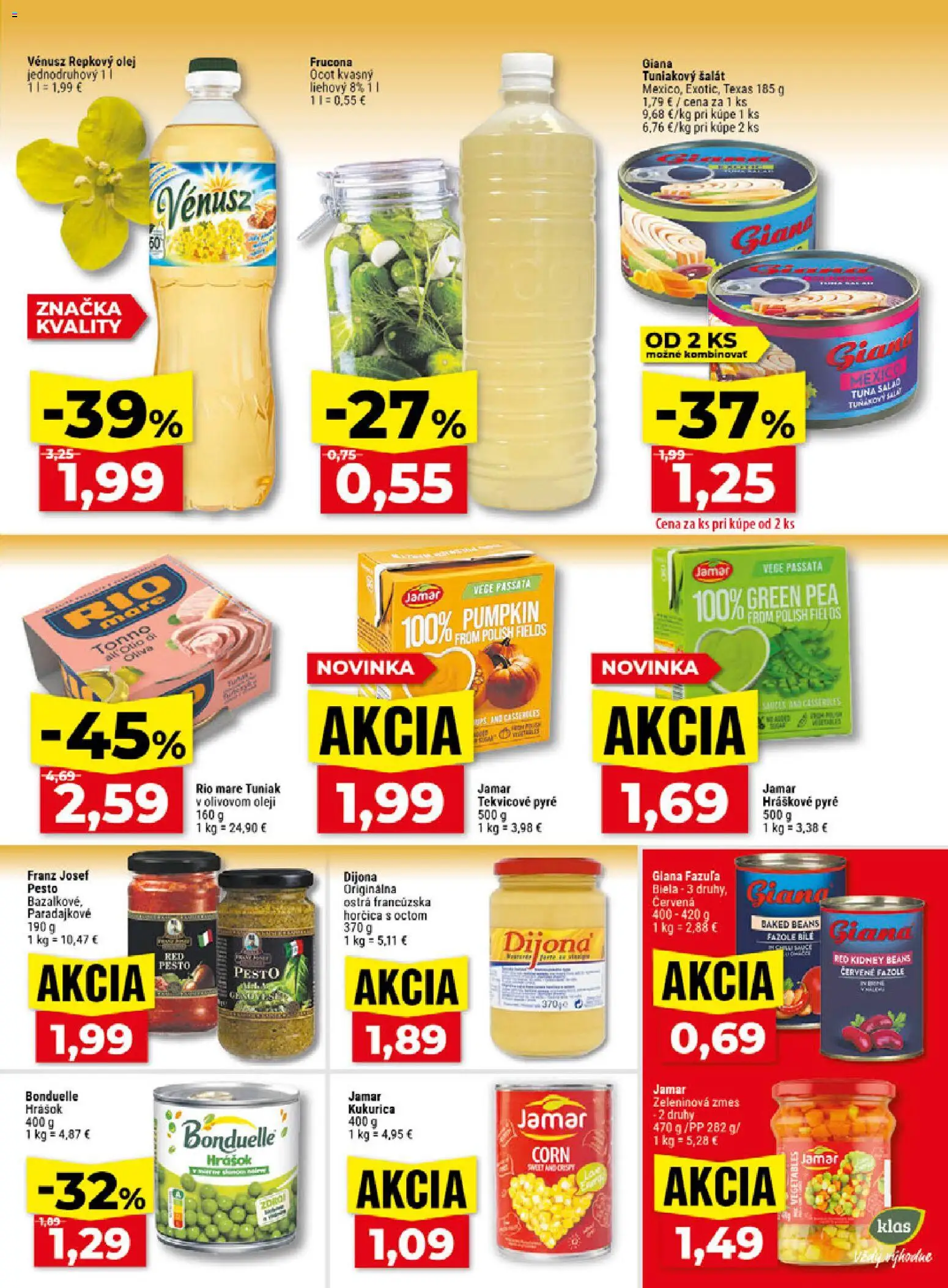 Nové Klas akcie – leták je platný od 26.10.2026 | Strana: 16 | Produkty: Olej, Tuniak, Rio Mare, Šalát