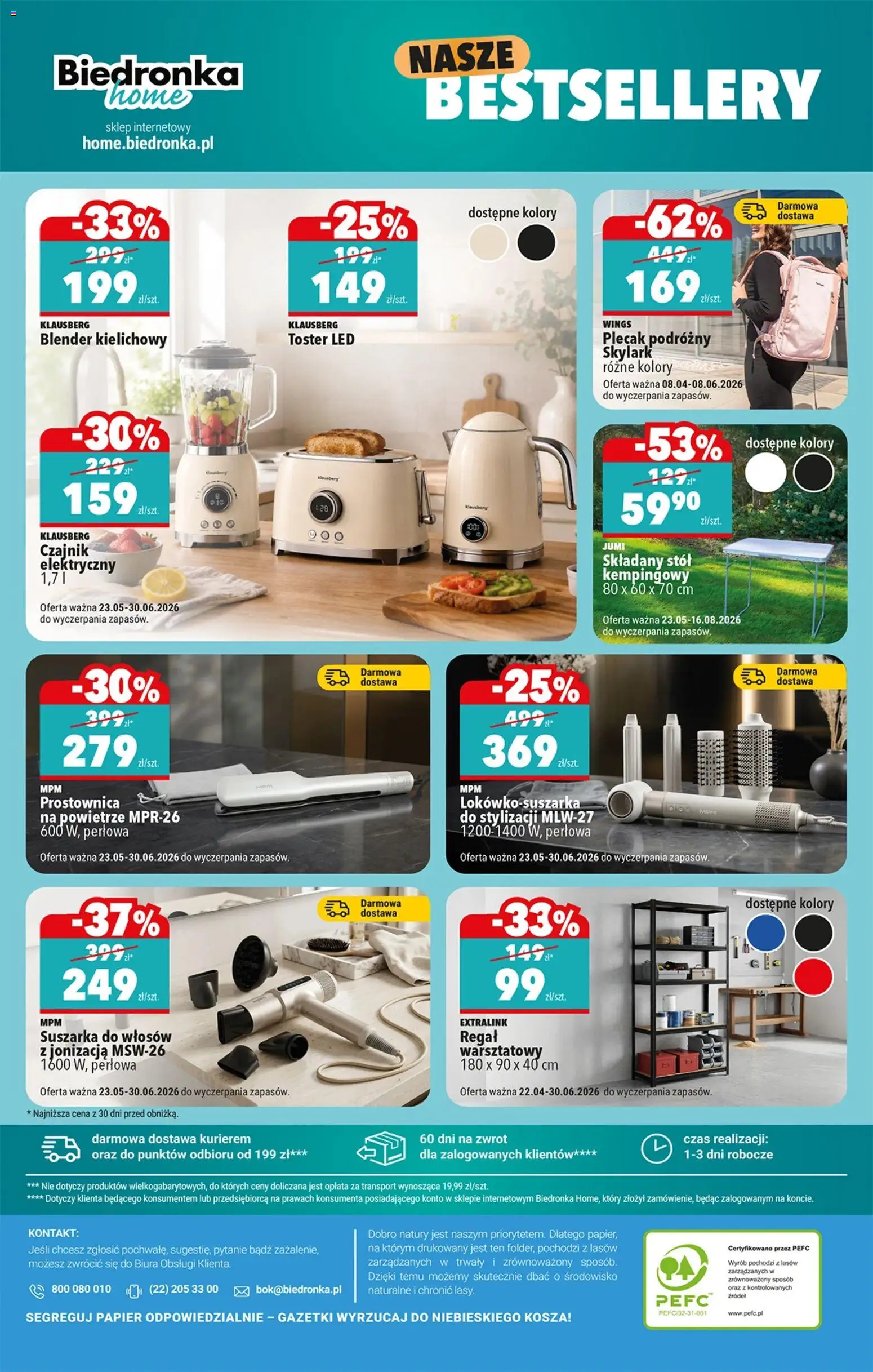 Biedronka gazetka - Hity i inspiracje od 25.05.2026 | Strona: 58 | Produkty: Suszarka, Stół, Blender, Regał