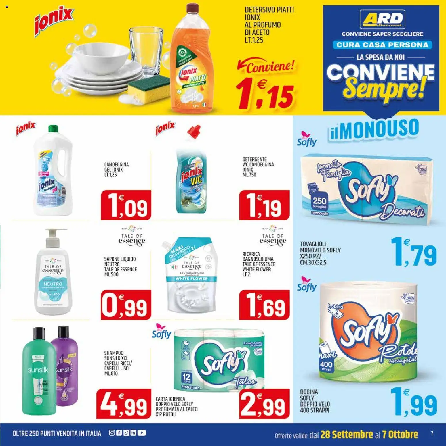Volantino ARD Discount del 28/09/2026 | Pagina: 23 | Prodotti: Sapone, Candeggina, Aceto, WC