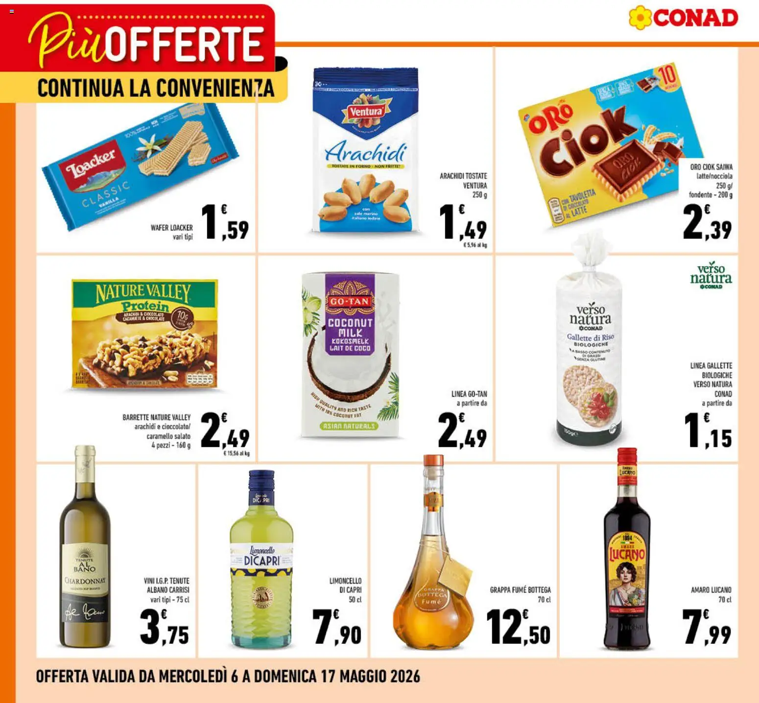 Volantino Conad del 06.05.2026 | Pagina: 2 | Prodotti: Arachidi, Forno, Grappa, Amaro