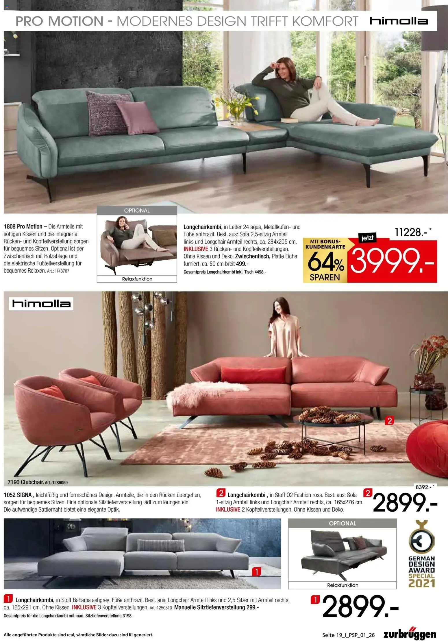 Zurbrüggen - Zurbrüggen: Polstermöbel Spezial (ab 26.10.2026) zum Blättern | Seite: 19 | Produkte: Kissen, Sofa, Tisch, Bilder