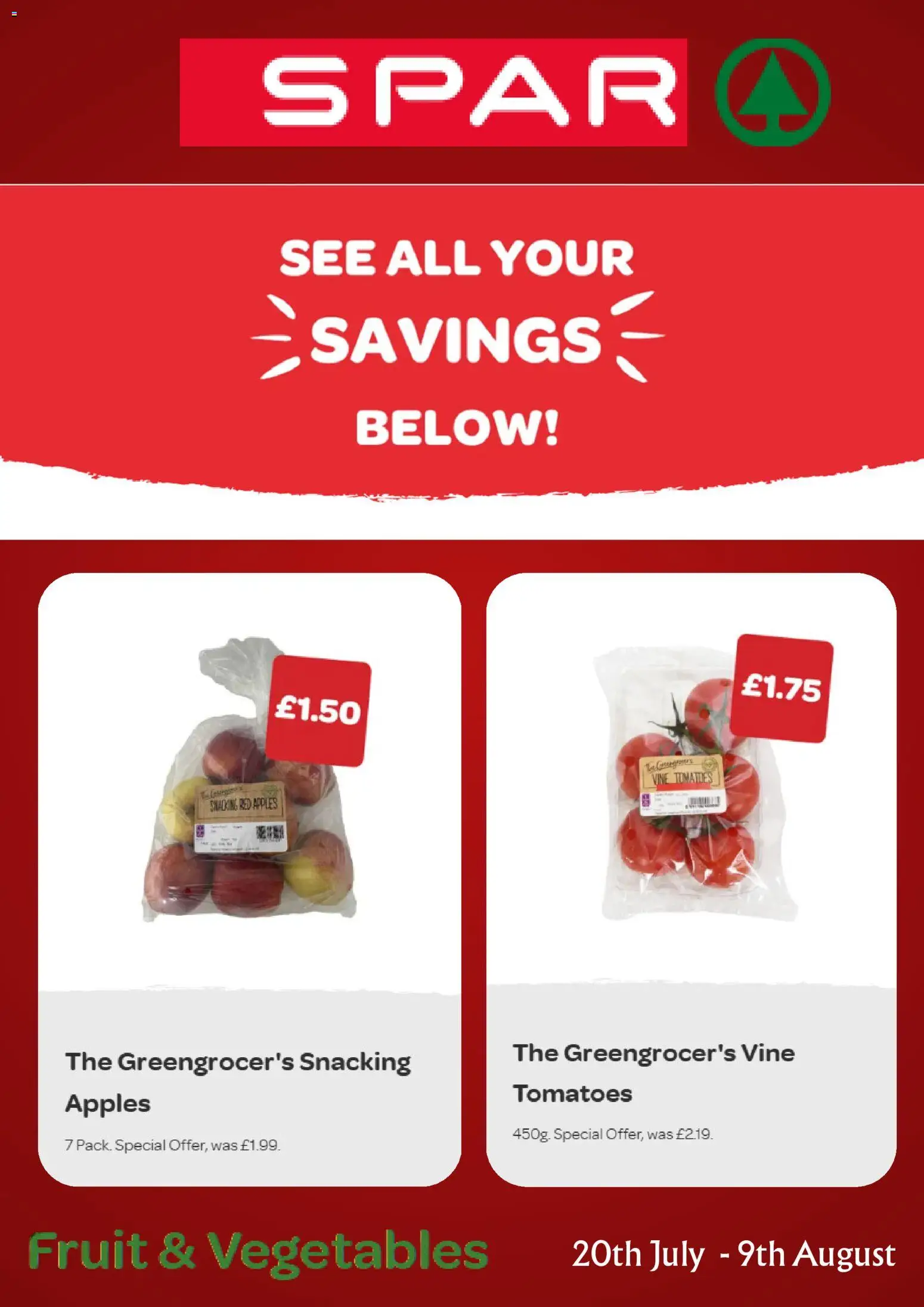 Spar - Offers (20/07/2026 - 09/08/2026) catalogue cover