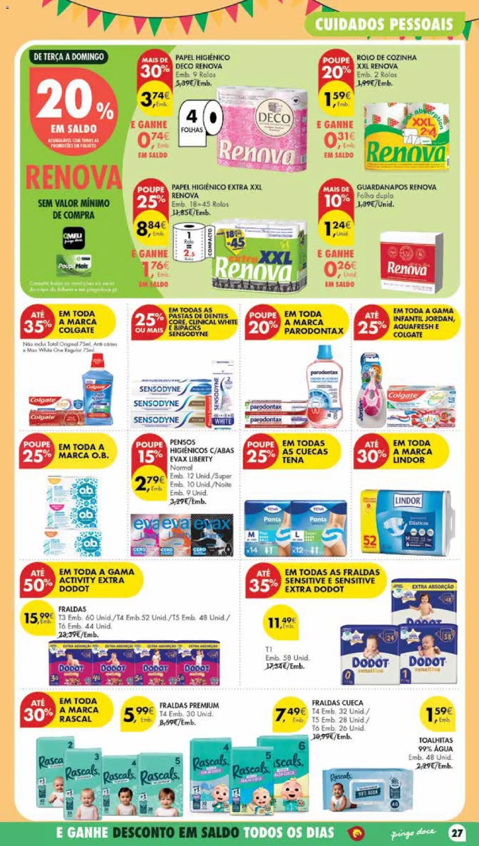 Pingo Doce Poupe Esta Semana Madeira │ válido de 23/06/2026 | Página: 27 | Produtos: Agua, Papel higiénico, Guardanapos, Cuecas