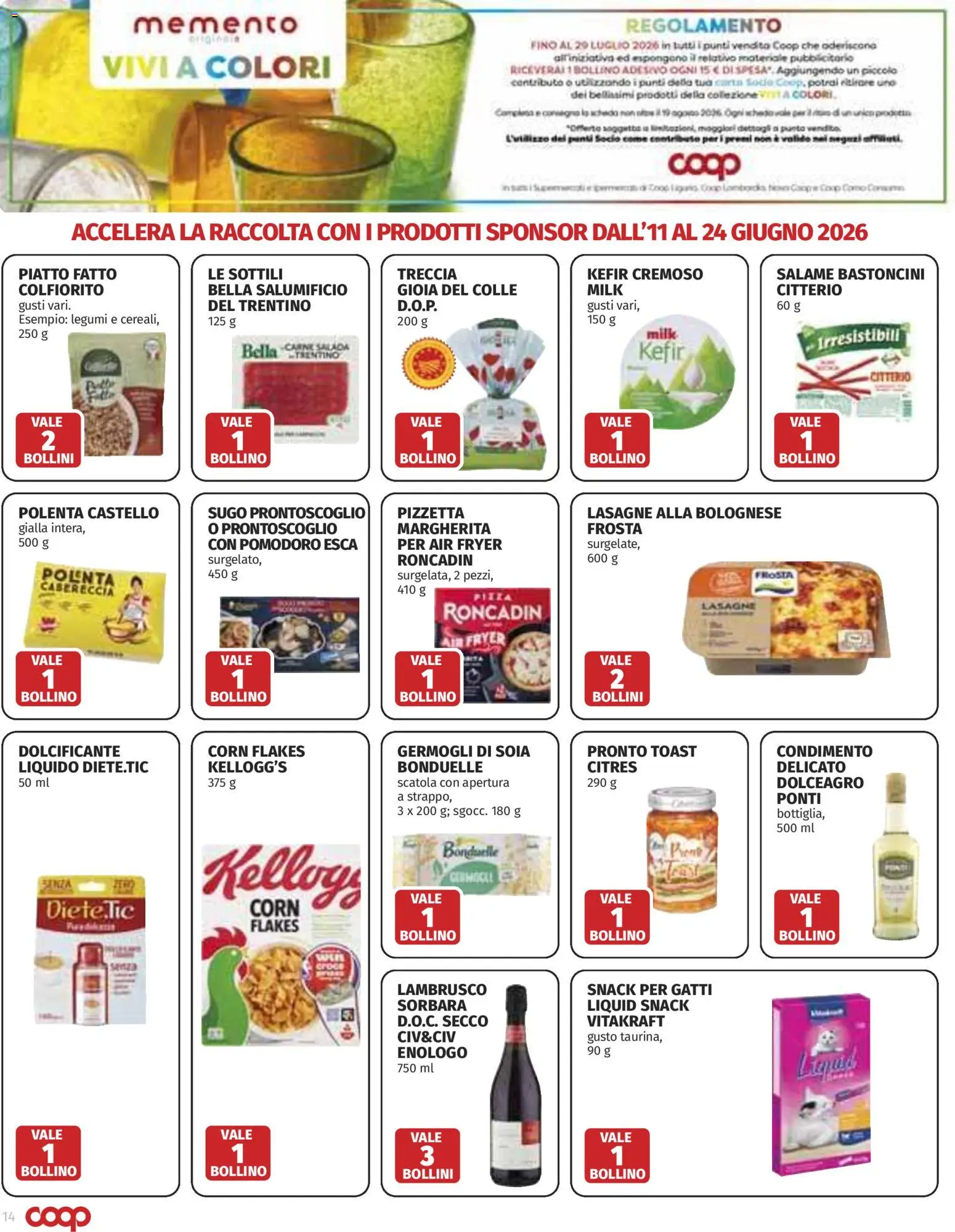 Volantino COOP del 11.06.2026 | Pagina: 14 | Prodotti: Dolcificante, Salame, Piatto, Sugo