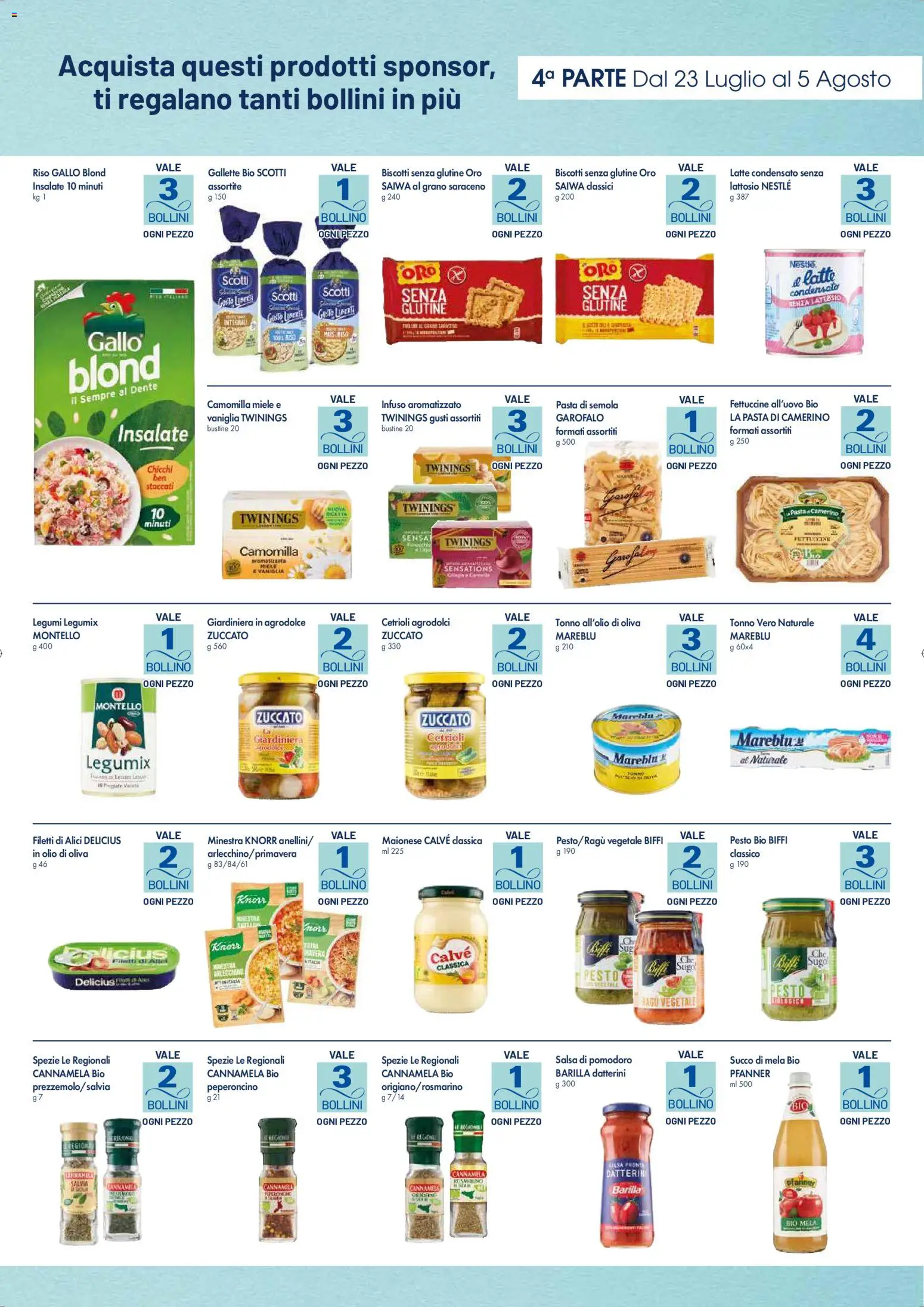 Volantino Famila del 23/07/2026 | Pagina: 10 | Prodotti: Cetrioli, Salsa, Pasta, Tonno