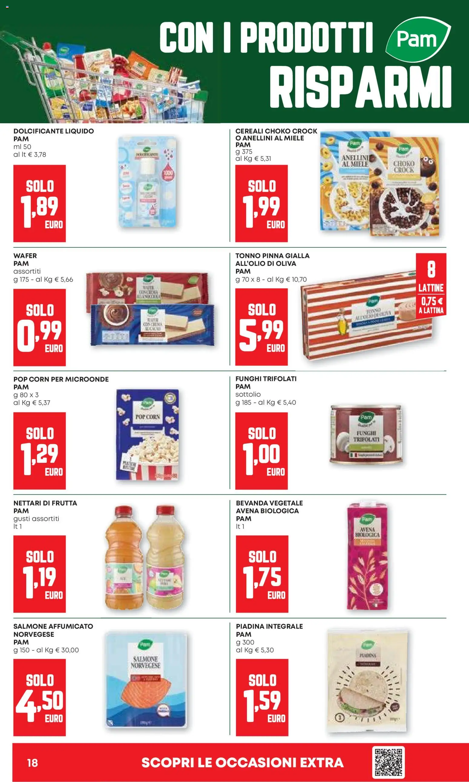 Volantino PAM del 24/09/2026 | Pagina: 18 | Prodotti: Salmone affumicato, Popcorn, Tonno, Pop corn