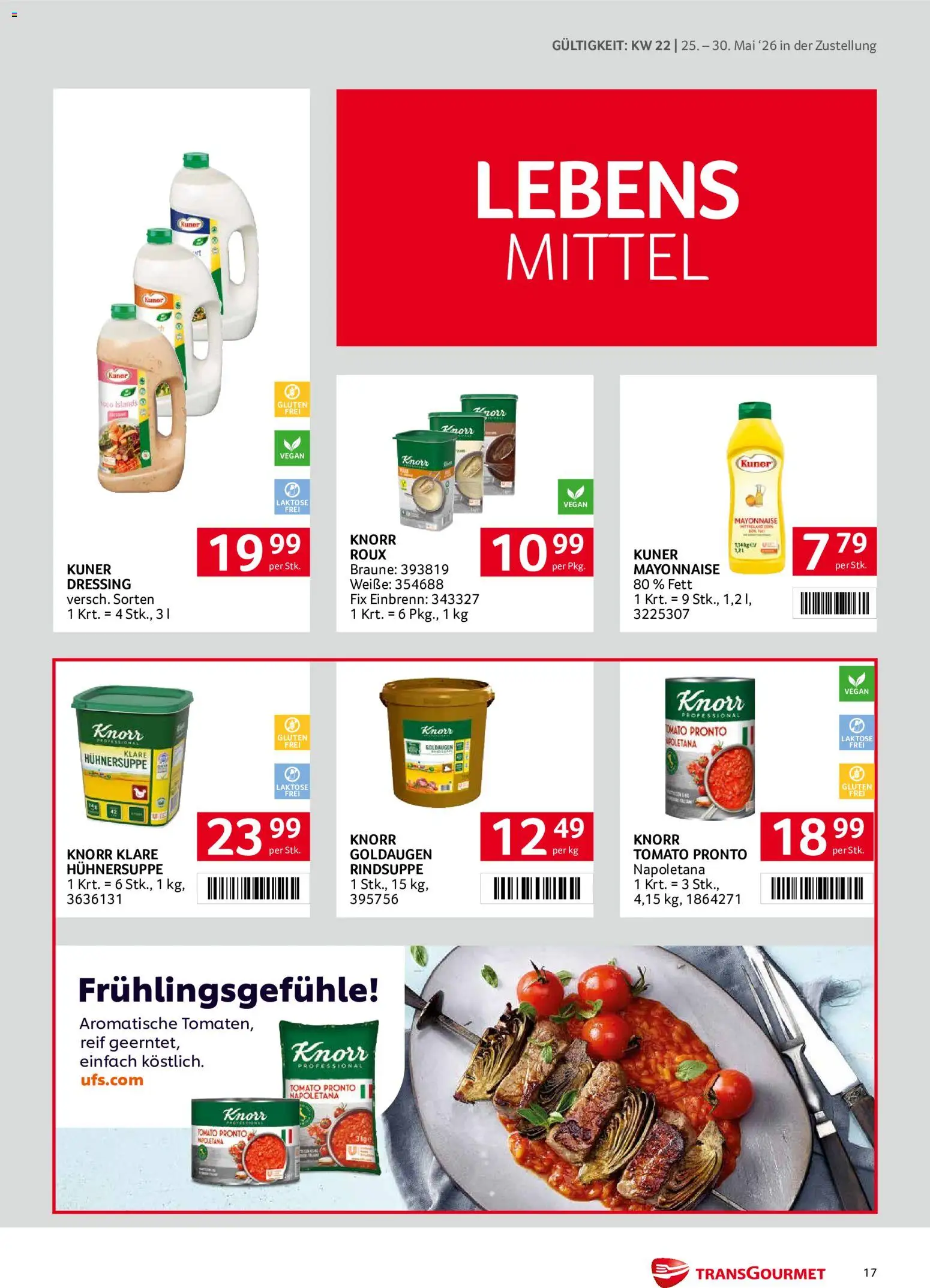 Transgourmet Zustellaktion gültig ab 25.05.2026 | Seite: 17 | Produkte: Mayonnaise