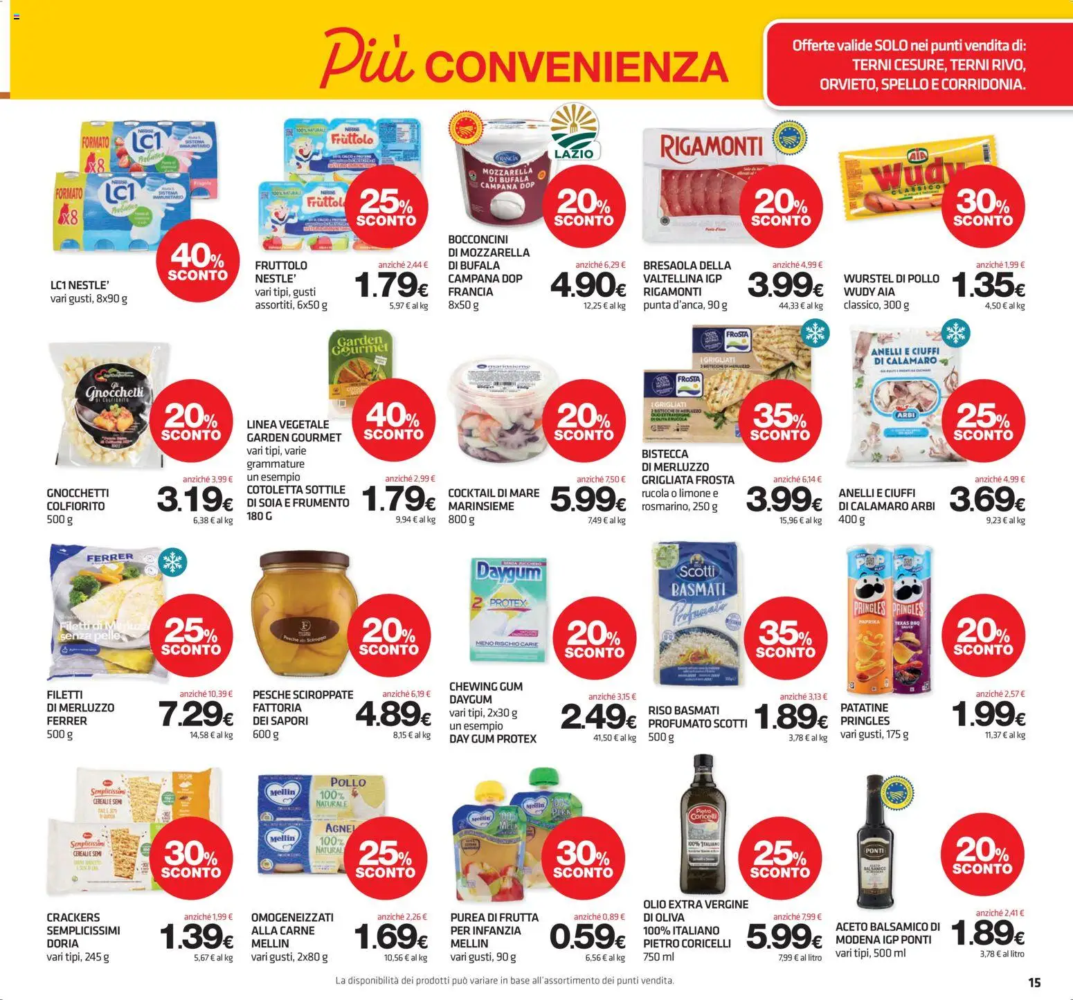 Volantino Superconti del 16/07/2026 | Pagina: 15 | Prodotti: Riso Basmati, Rucola, Mozzarella, Wurstel