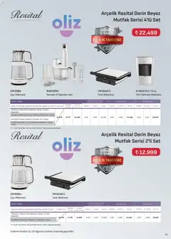 01 Ağustos 2026 tarihinden itibaren geçerli olan Arçelik kataloğu önizlemesi | Sayfa: 46 | Ürünler: Tost makinesi, Blender, Çay makinesi, Çay