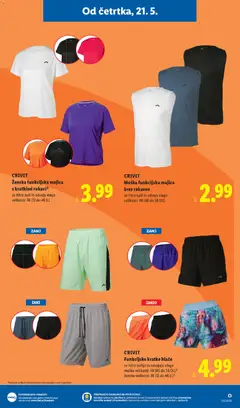 Lidl katalog akcije – veljaven od 21.05.2026 | Stran: 33 | Izdelki: Suši, Majica, Hlace, Kratke hlace