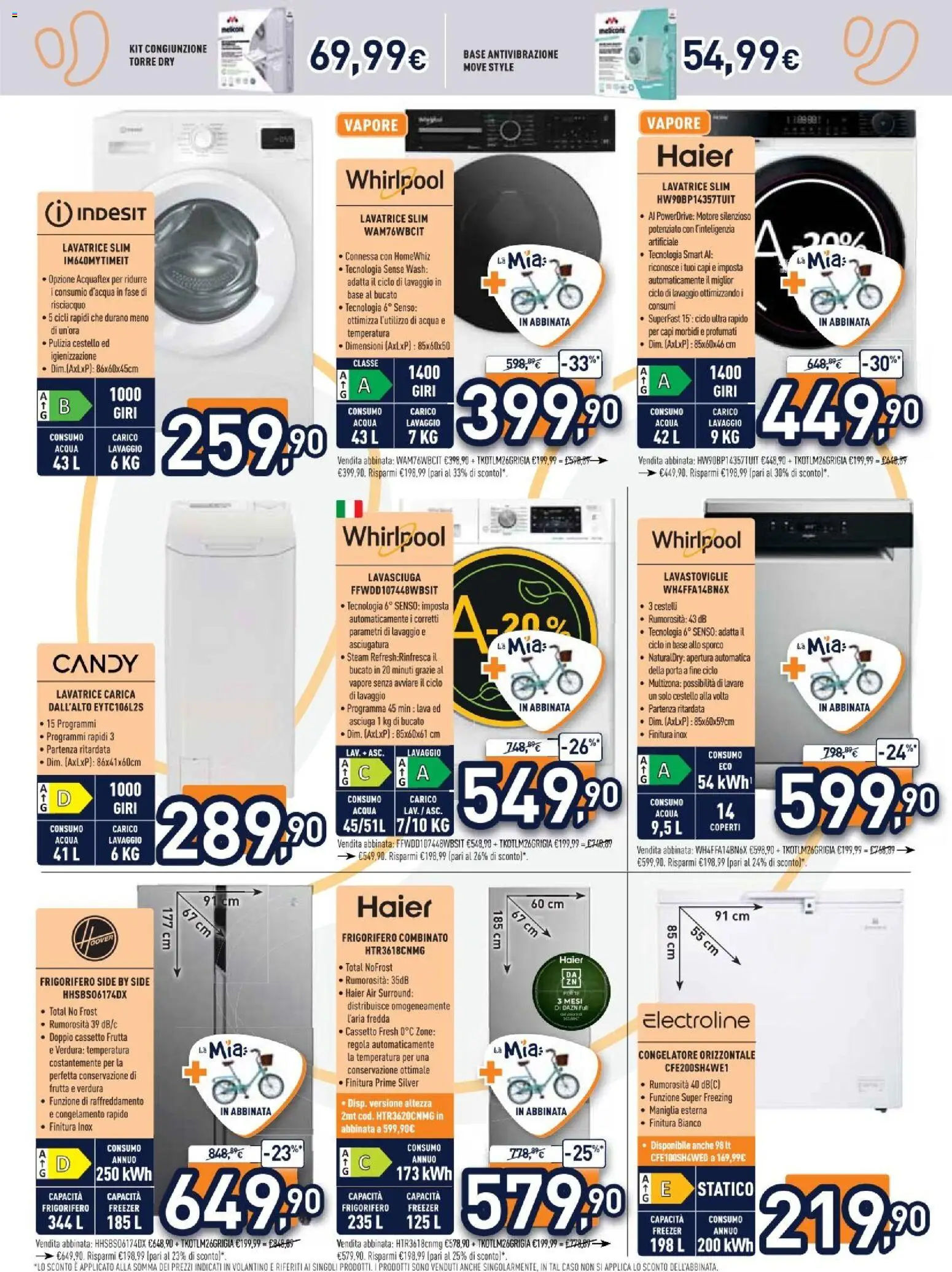 Volantino Unieuro del 29.05.2026 | Pagina: 25 | Prodotti: Frutta, Lavastoviglie, Congelatore, Frigorifero combinato