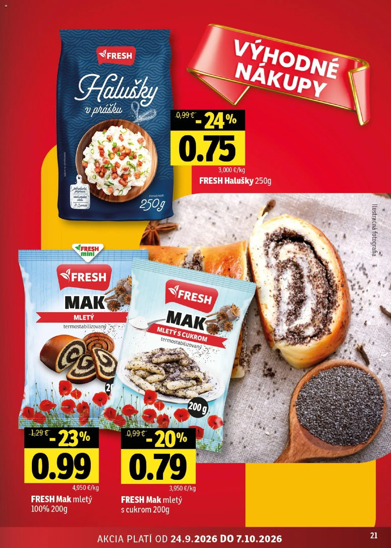 Nové Fresh akcie – leták je platný od 24.09.2026 | Strana: 21 | Produkty: Mak