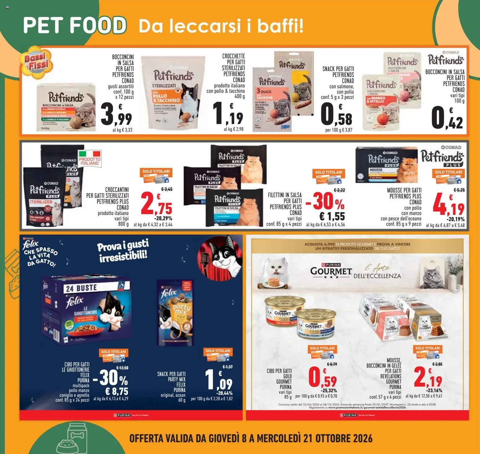 Volantino Conad del 08/10/2026 | Pagina: 18 | Prodotti: Pollo, Pesce, Tacchino, Coniglio
