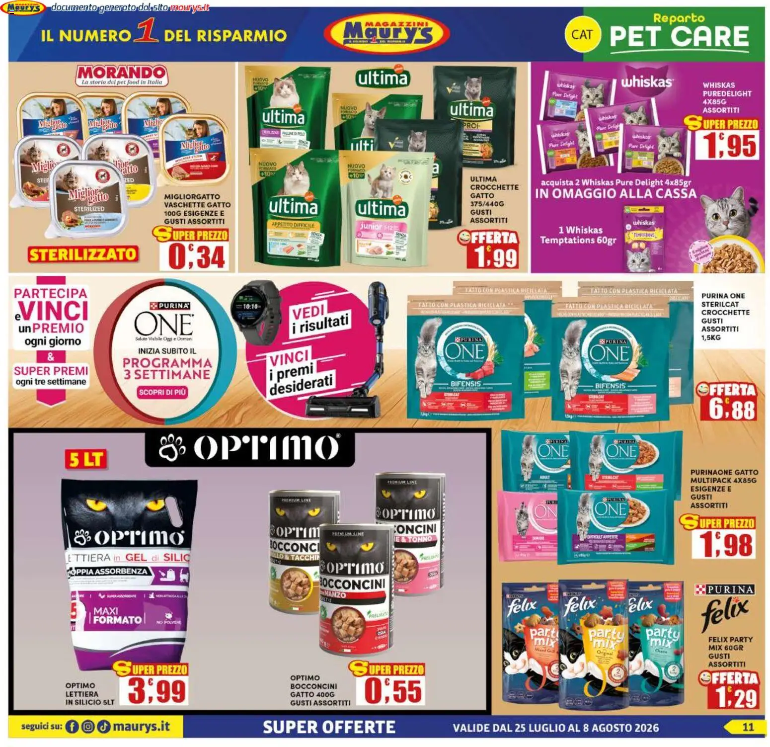 Volantino Maury's del 25/07/2026 | Pagina: 11 | Prodotti: Manzo, Crocchette, Tonno, Vaschette