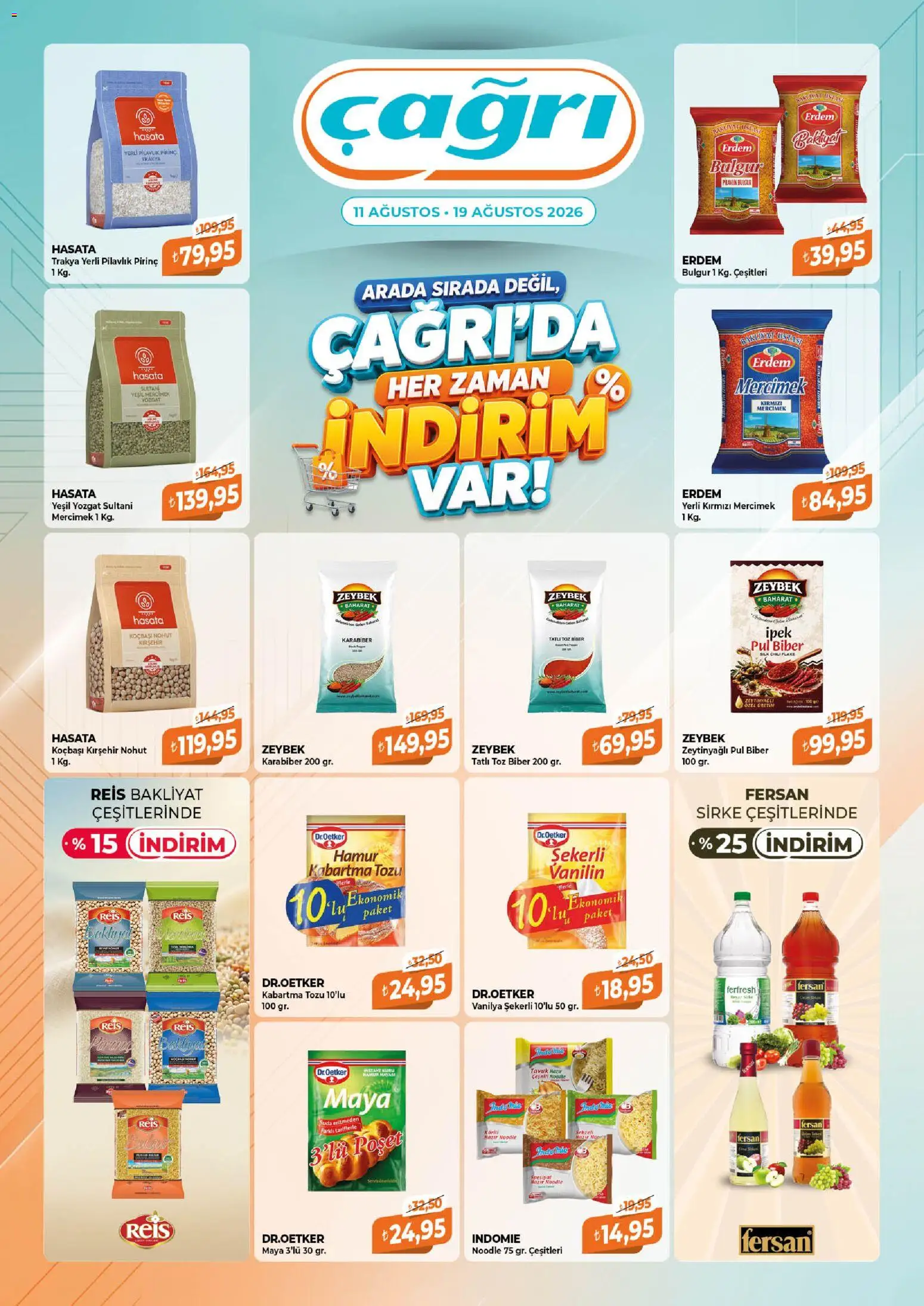 Çağrı Market Katalog - 11 Ağustos 2026 tarihinden itibaren geçerlidir | Sayfa: 2 | Ürünler: Mercimek, Sirke, Baharat, Biber