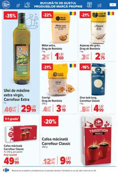 Ofertele Carrefour valabile de la 20.05.2026 | Pagină: 38 | Produse: Măsline, Cafea, Orez, Mălai