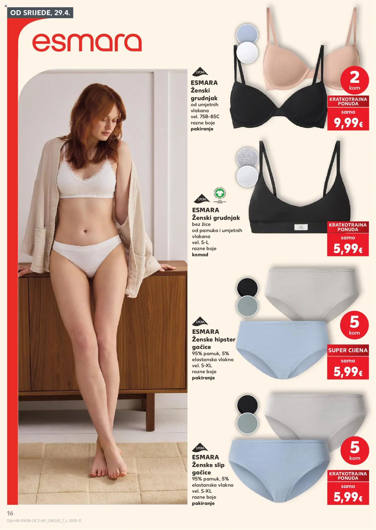 Kaufland katalog | vrijedi od 29.04.2026 | Stranica: 16 | Proizvodi: Gaćice, Grudnjak