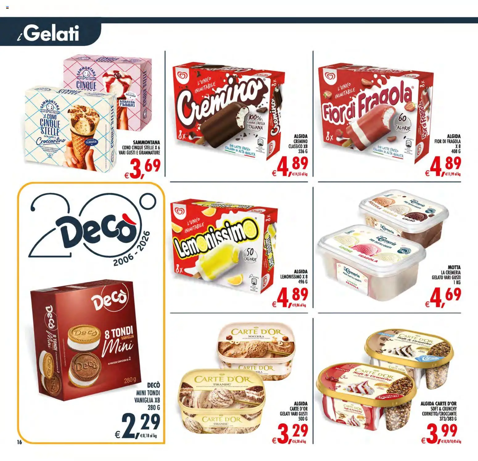 Volantino Decò del 19.05.2026 | Pagina: 16 | Prodotti: Panna, Gelato, Latte, Cacao