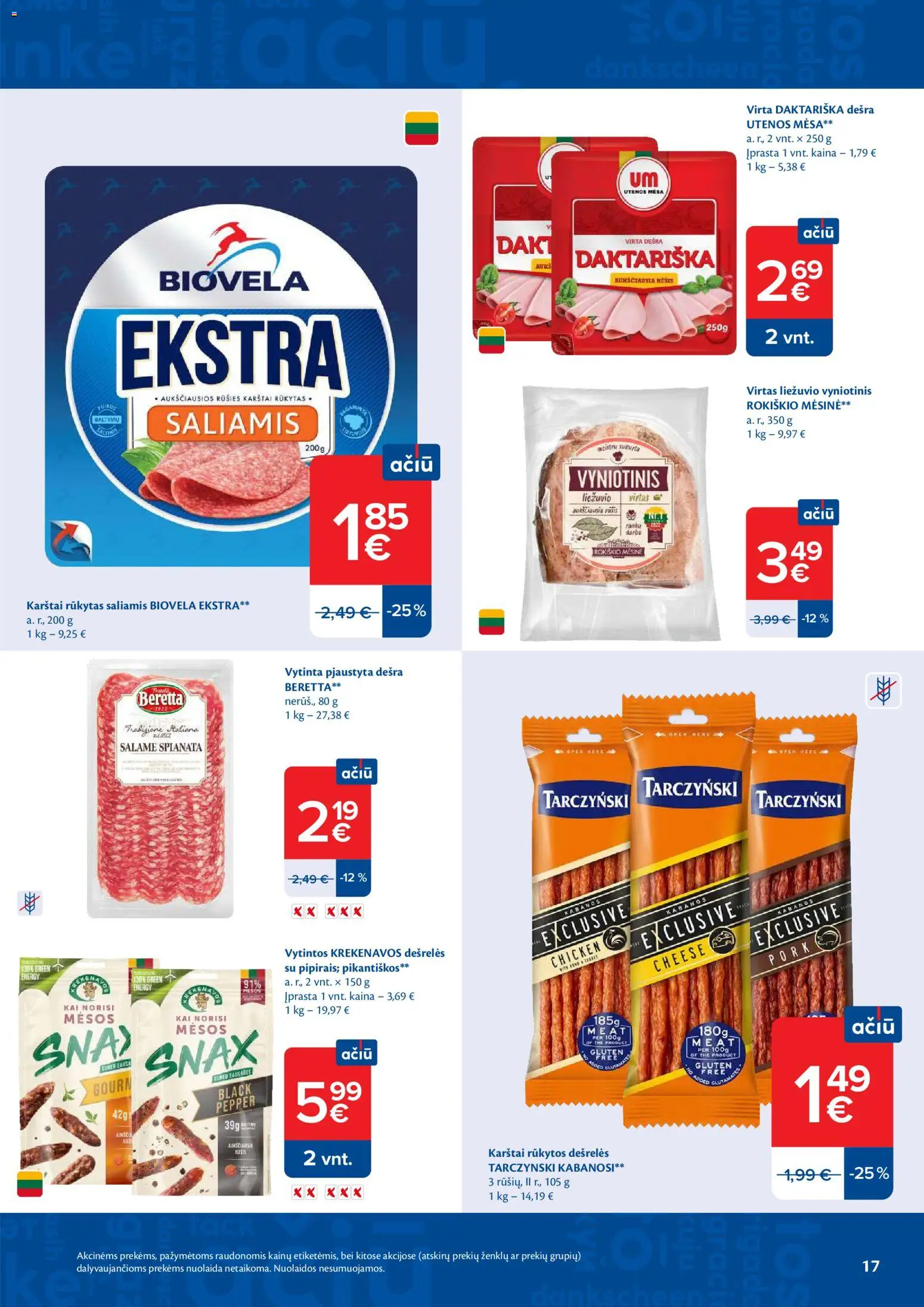 MAXIMA akcijos nuo 2026.09.01 | Puslapis: 17 | Prekių: Dešrelės, Saliamis, Dešra